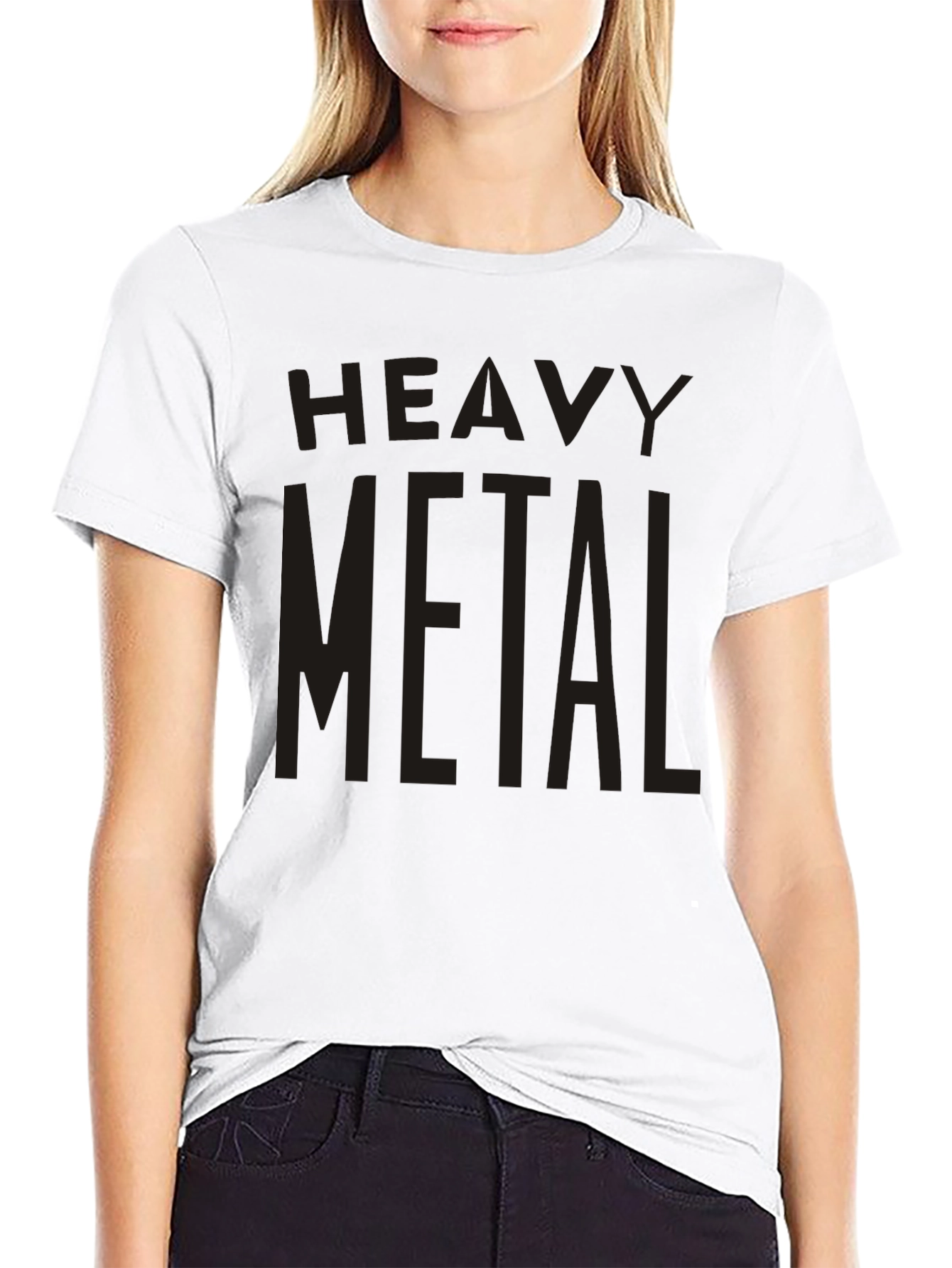 Heavy Metal Graphic Print Crew Neck T-Shirt