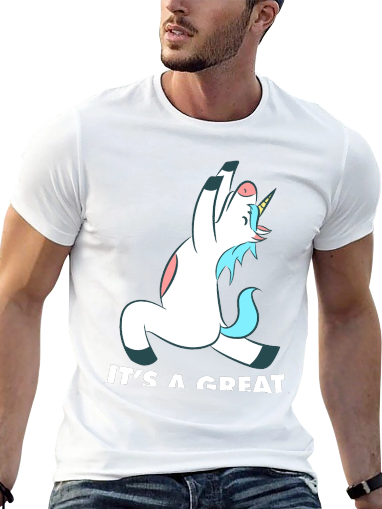 Funny Unicorn Yoga Black T-Shirt