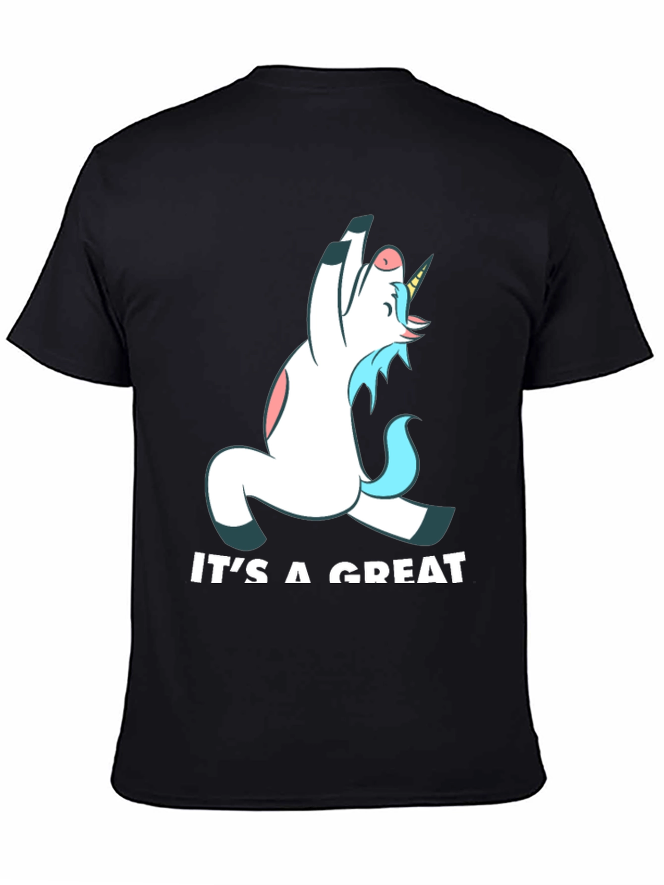 Funny Unicorn Yoga Black T-Shirt