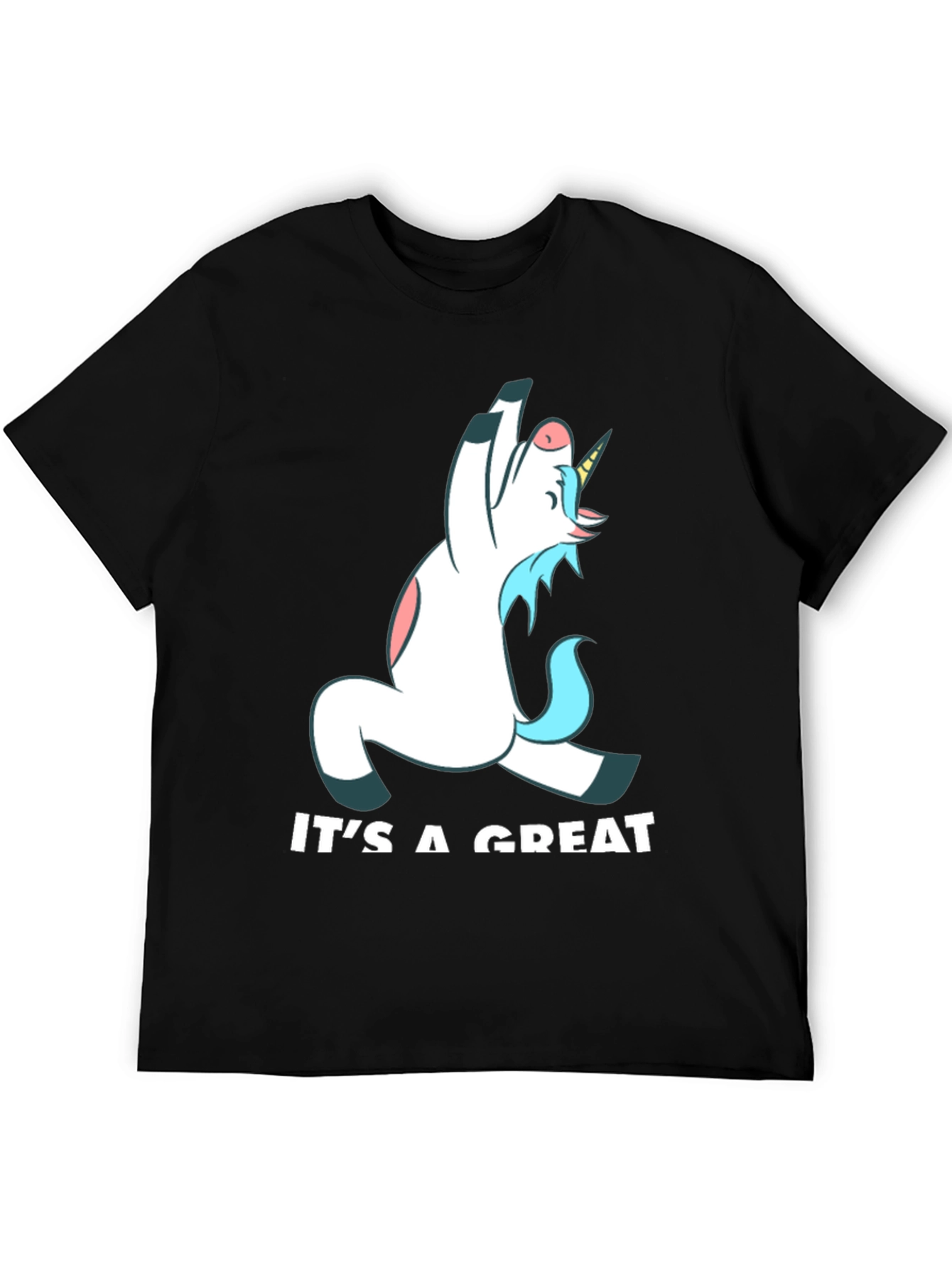 Funny Unicorn Yoga Black T-Shirt