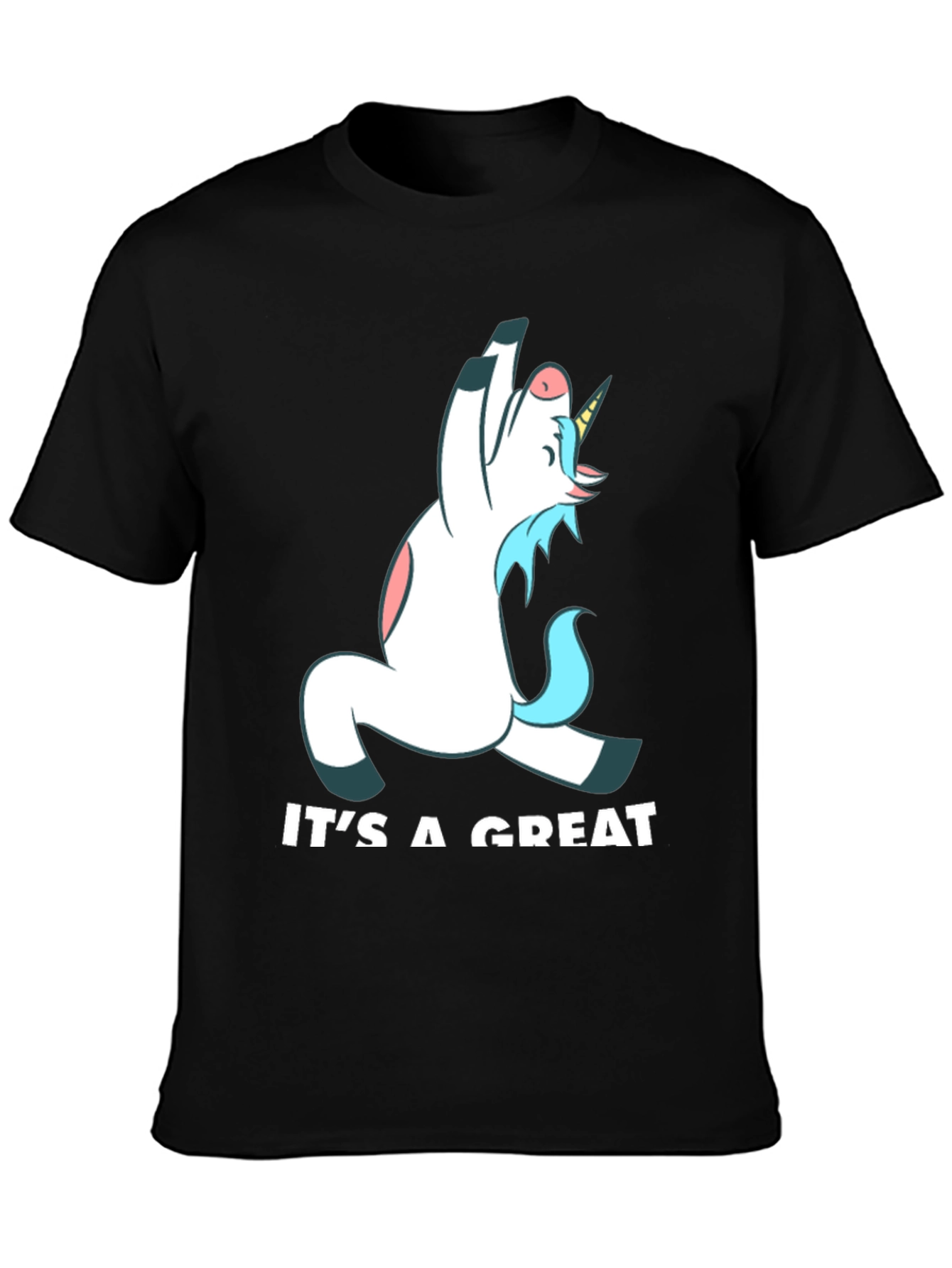 Funny Unicorn Yoga Black T-Shirt