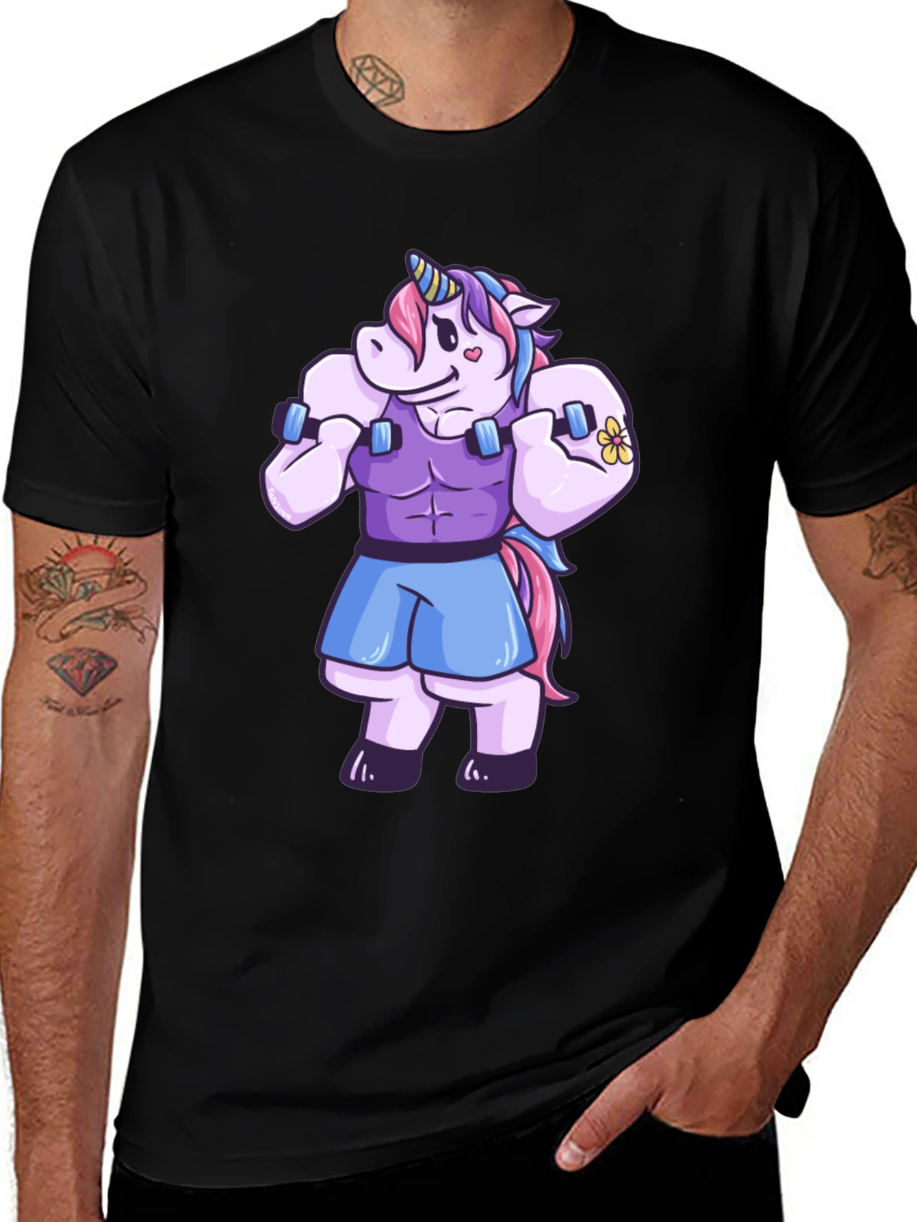 Unicorn Gym Bro Graphic T-Shirt