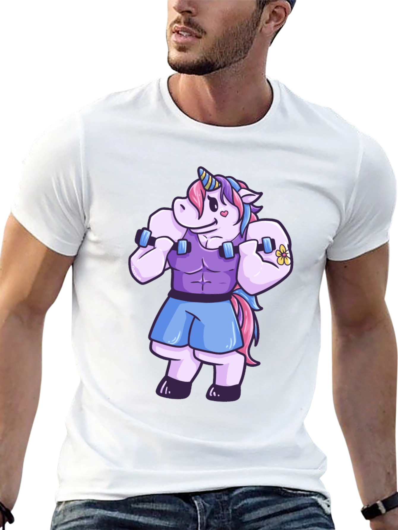 Unicorn Gym Bro Graphic T-Shirt