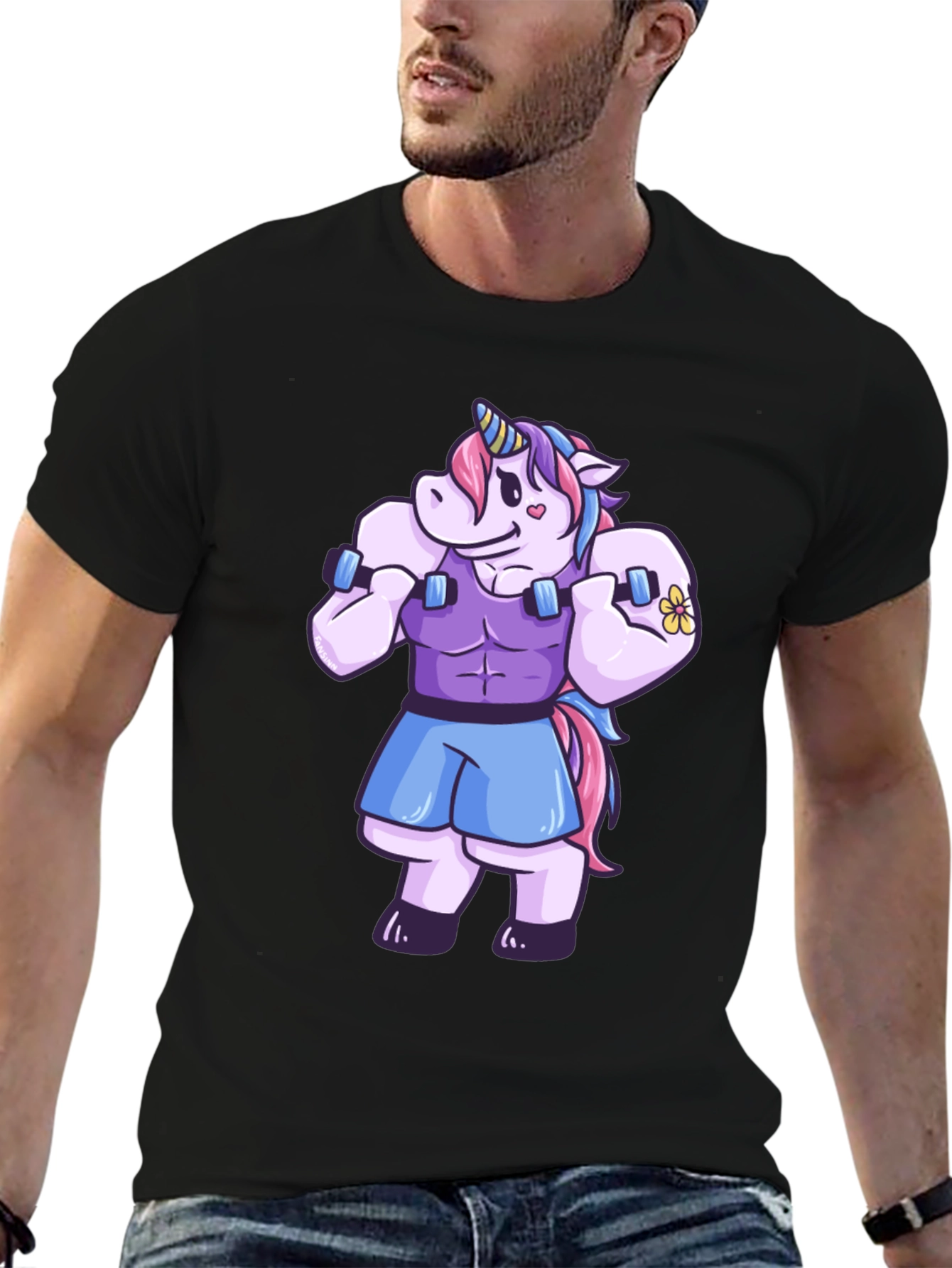 Unicorn Gym Bro Graphic T-Shirt