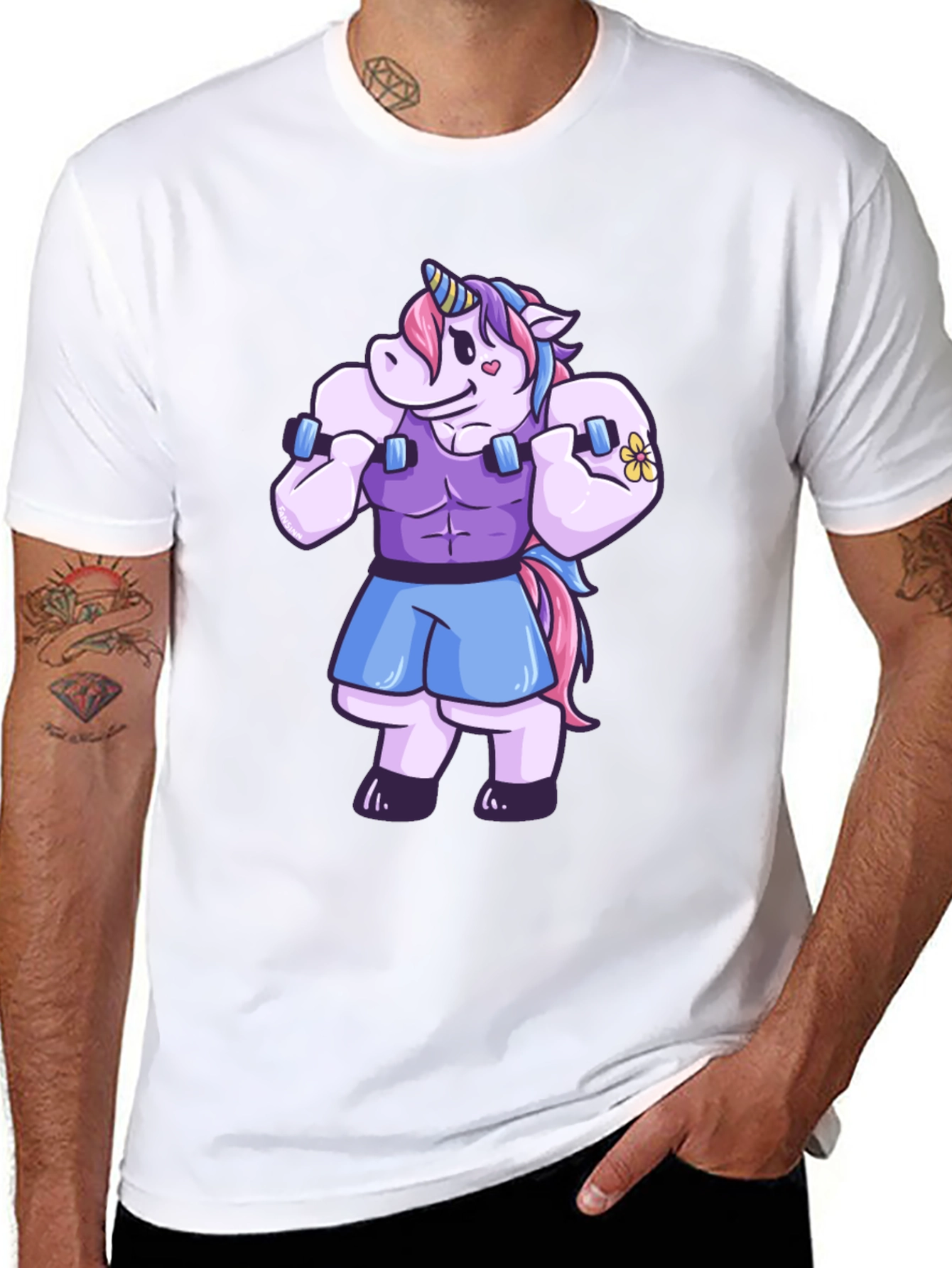 Unicorn Gym Bro Graphic T-Shirt