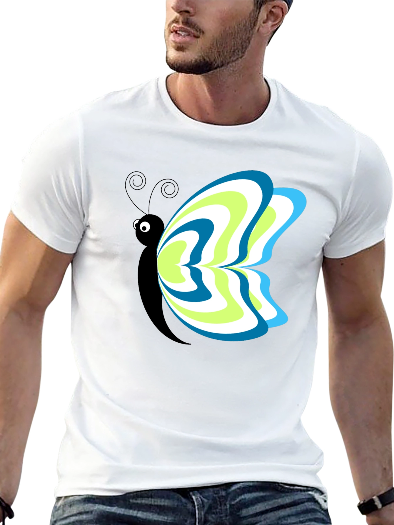 Butterfly Graphic Tee - Mens Black T-Shirt