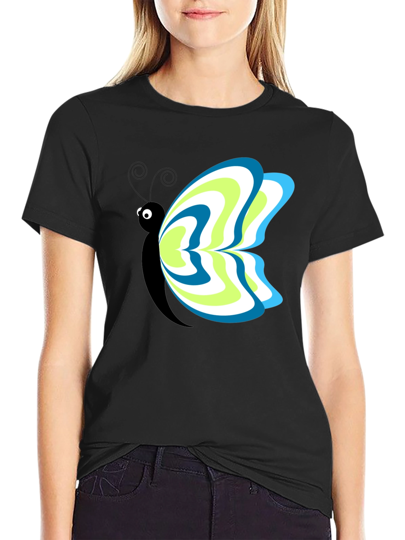 Butterfly Graphic Tee - Mens Black T-Shirt