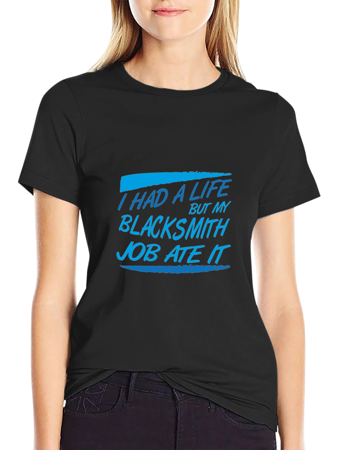 Blacksmith Job T-Shirt Funny Black Tee