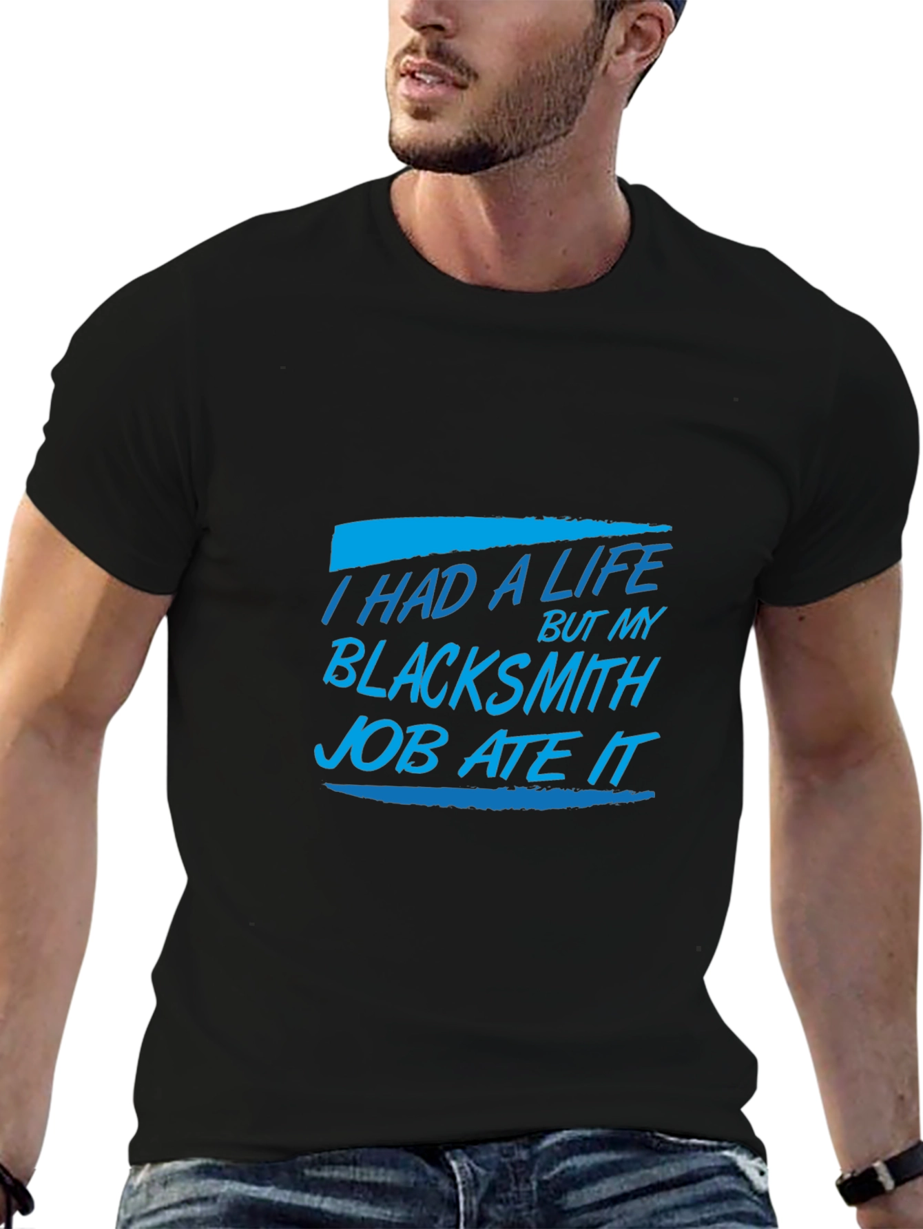 Blacksmith Job T-Shirt Funny Black Tee