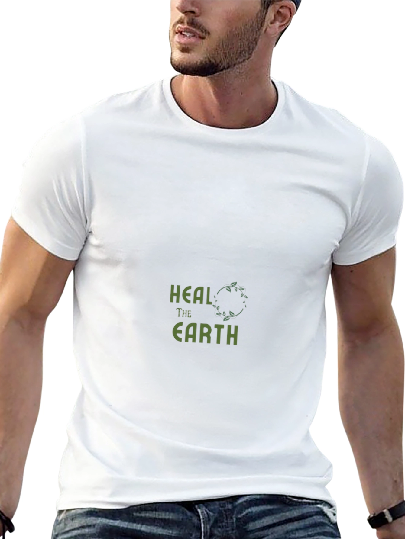 Heal The Earth Graphic Tee - Black Cotton T-Shirt