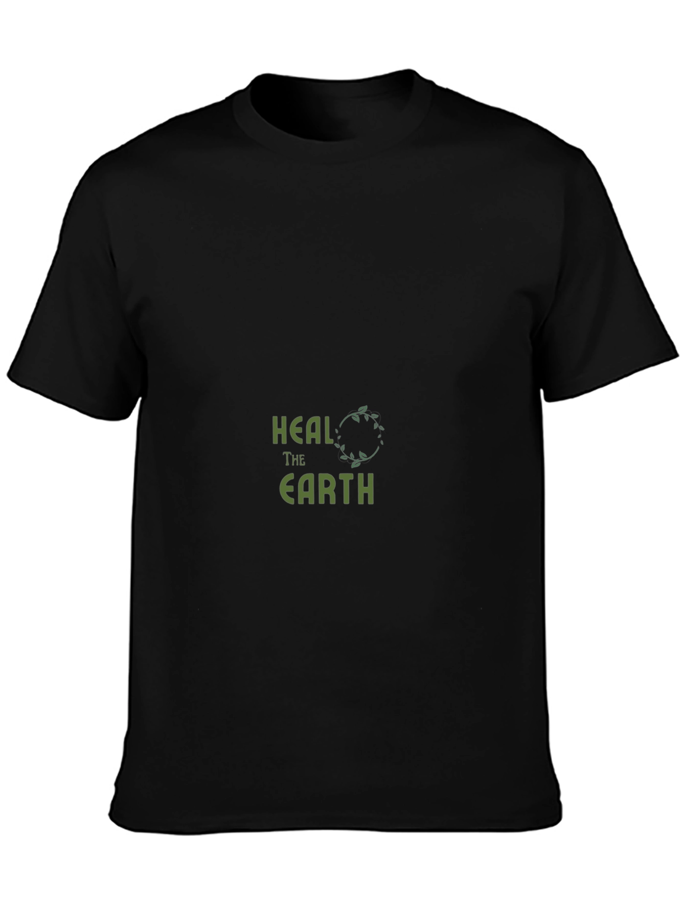 Heal The Earth Graphic Tee - Black Cotton T-Shirt