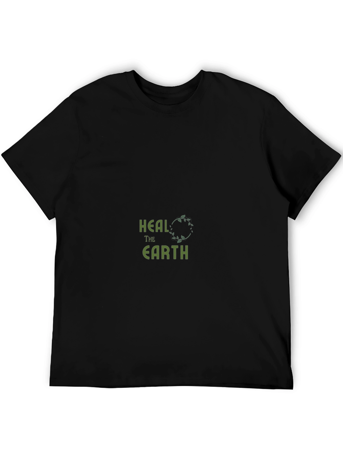 Heal The Earth Graphic Tee - Black Cotton T-Shirt