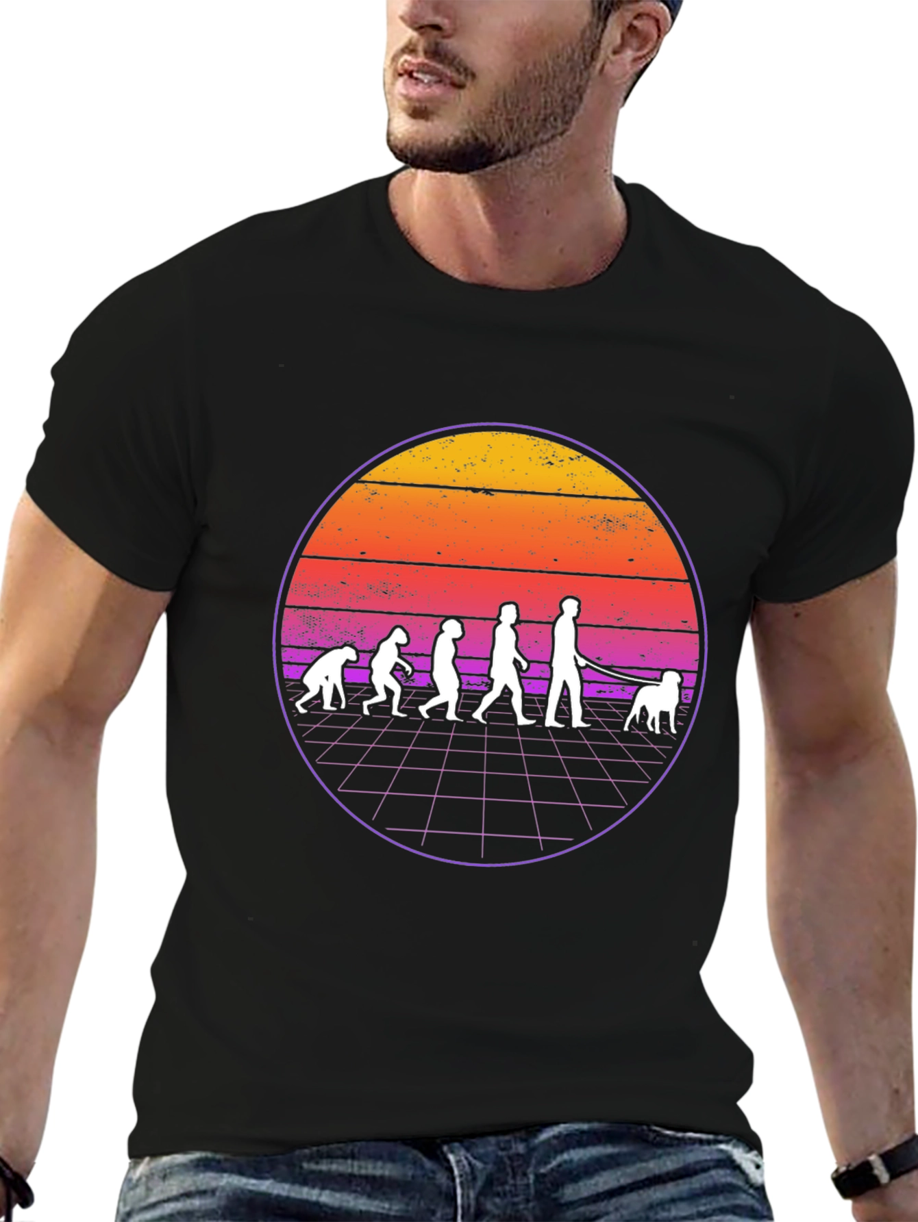 Evolution Dog Walker Graphic T-Shirt