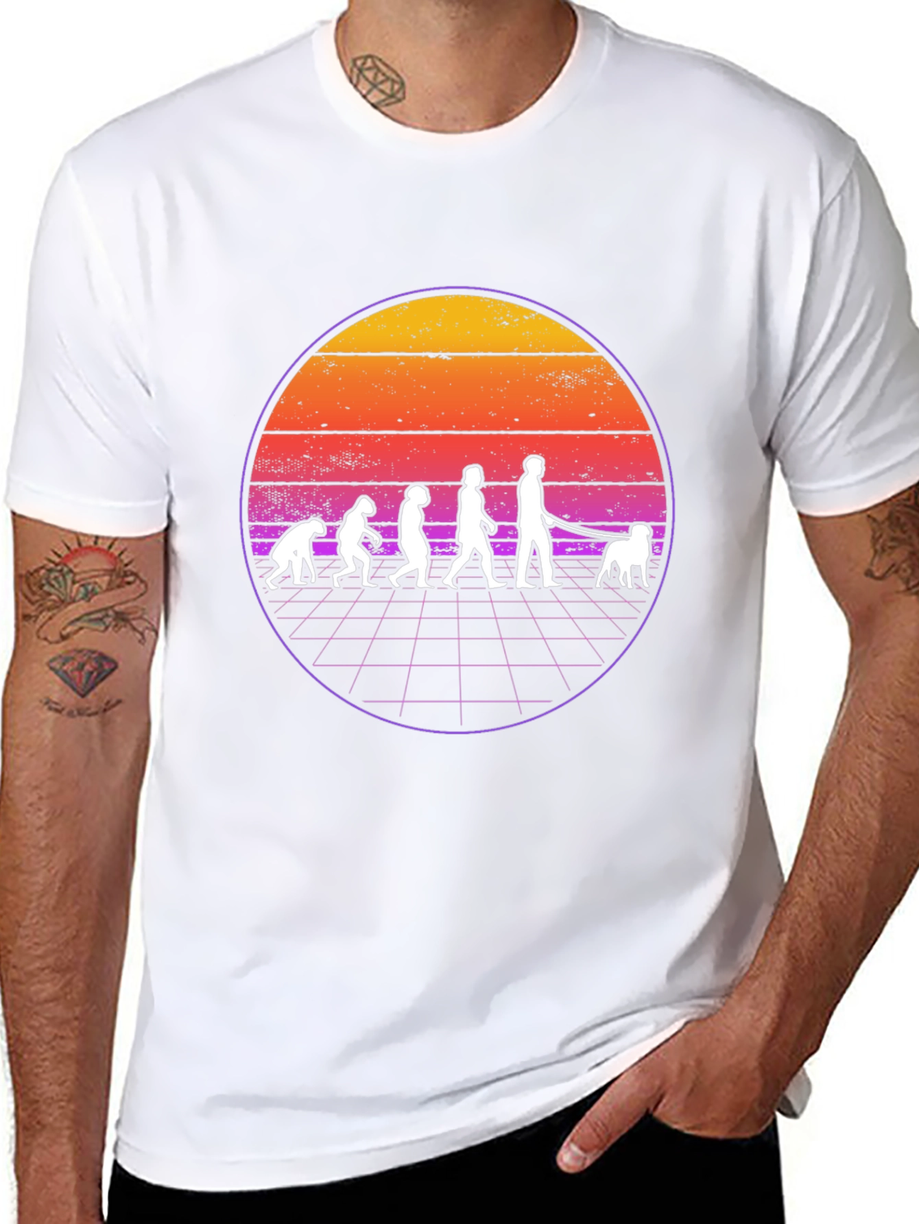 Evolution Dog Walker Graphic T-Shirt
