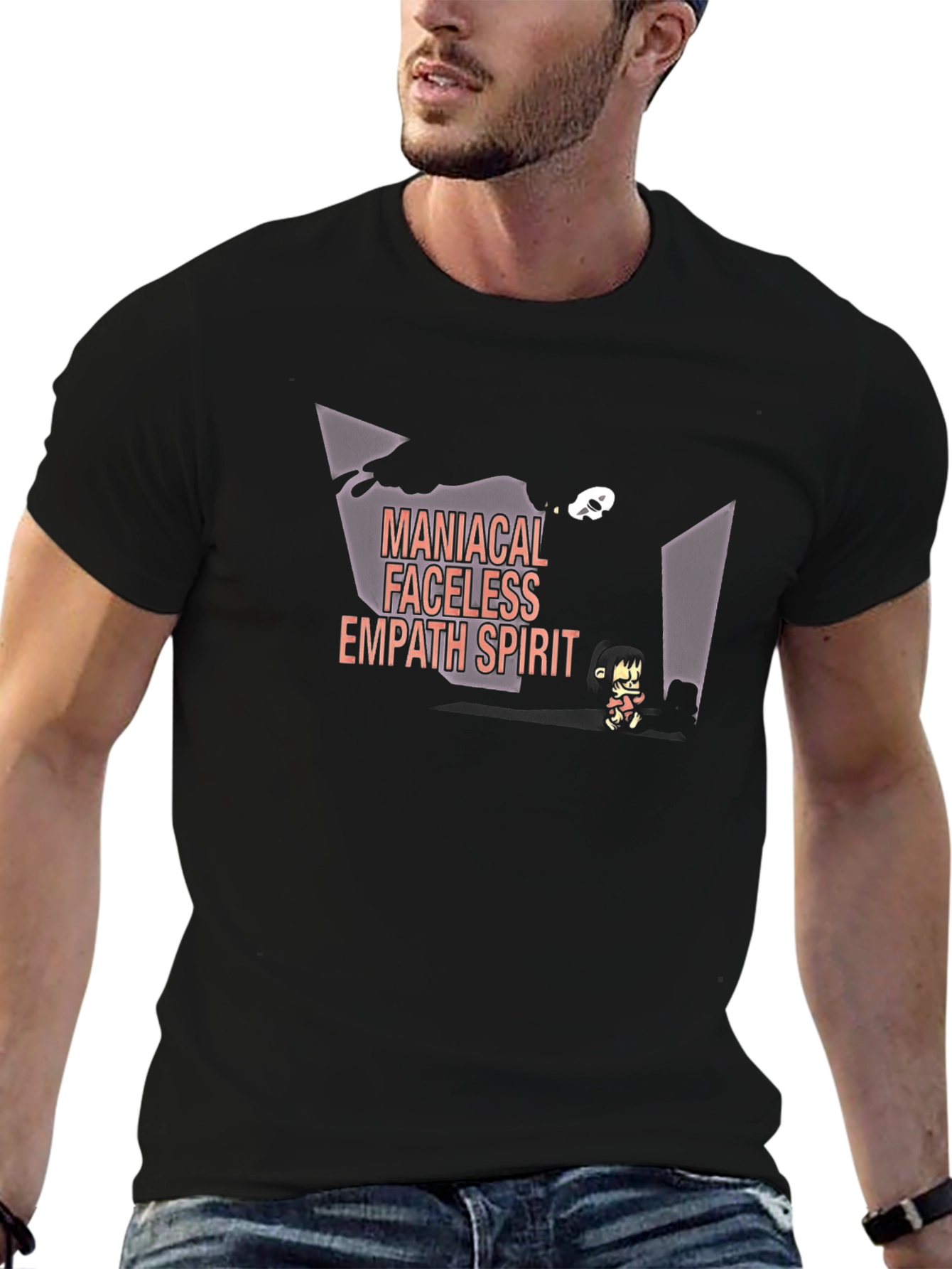 Maniacal Faceless Empath Spirit Black T-Shirt