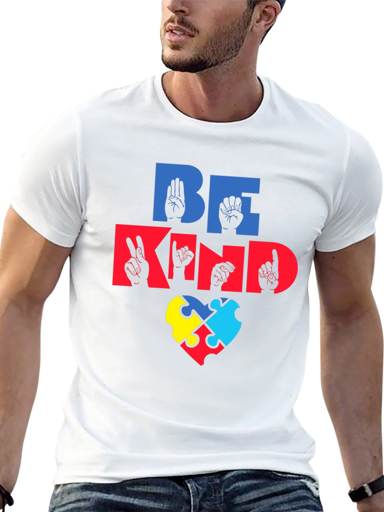 Be Kind Autism Awareness Puzzle Piece Heart T-Shirt