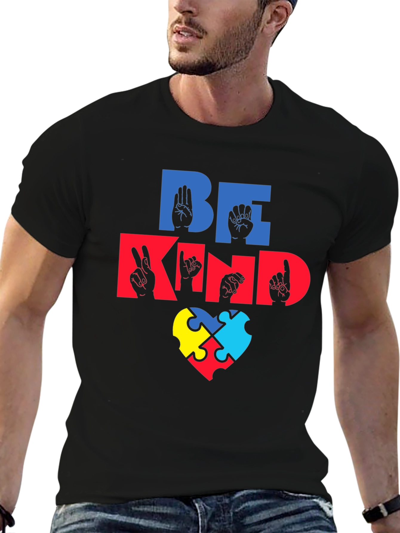 Be Kind Autism Awareness Puzzle Piece Heart T-Shirt