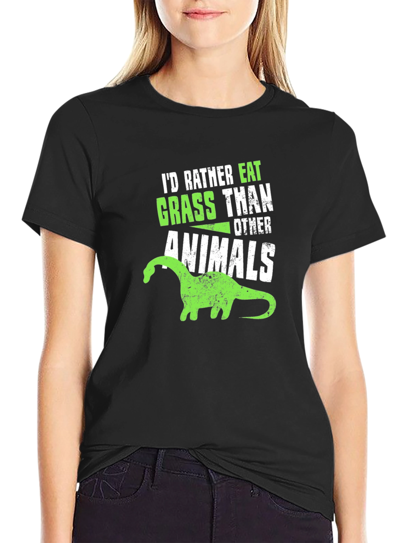 Vegan Dinosaur T-Shirt - Grass Eater Tee