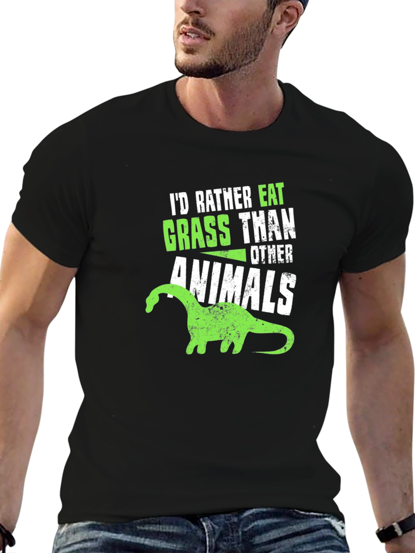 Vegan Dinosaur T-Shirt - Grass Eater Tee