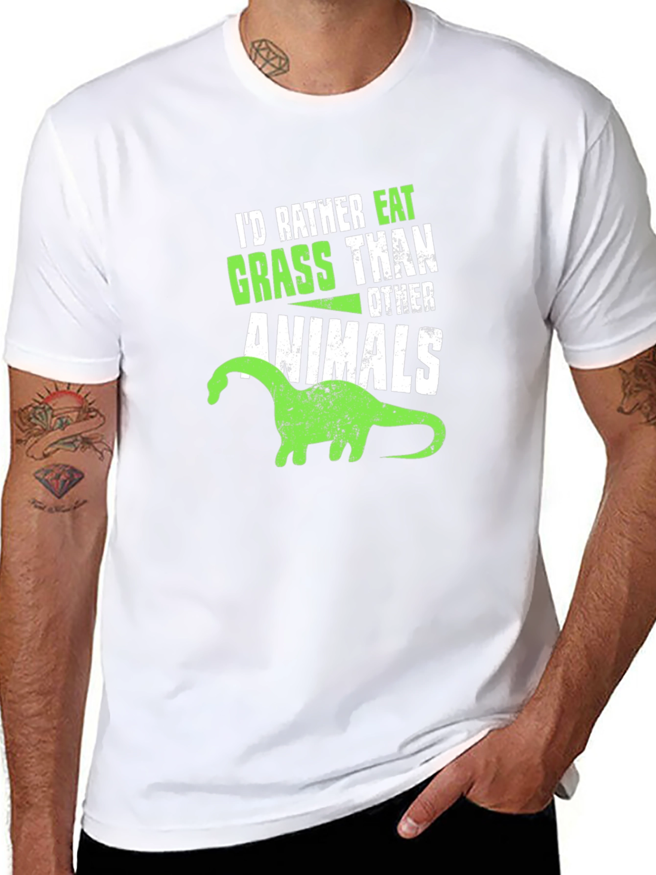 Vegan Dinosaur T-Shirt - Grass Eater Tee