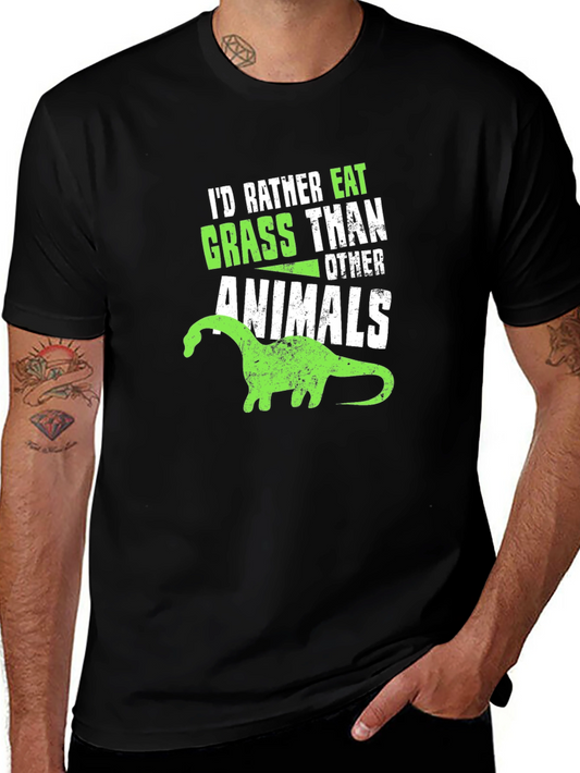 Vegan Dinosaur T-Shirt - Grass Eater Tee