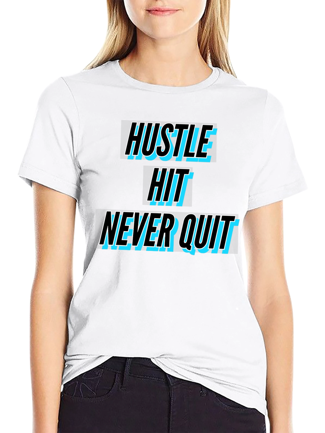 Hustle Hit Never Quit Black T-Shirt