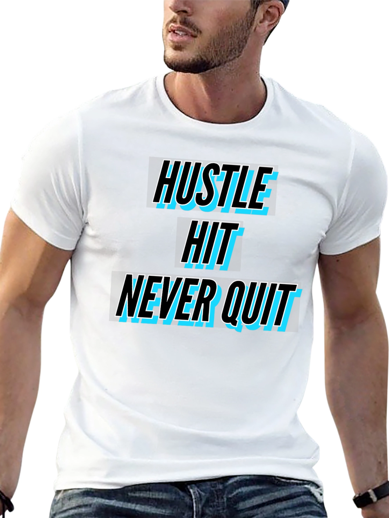 Hustle Hit Never Quit Black T-Shirt