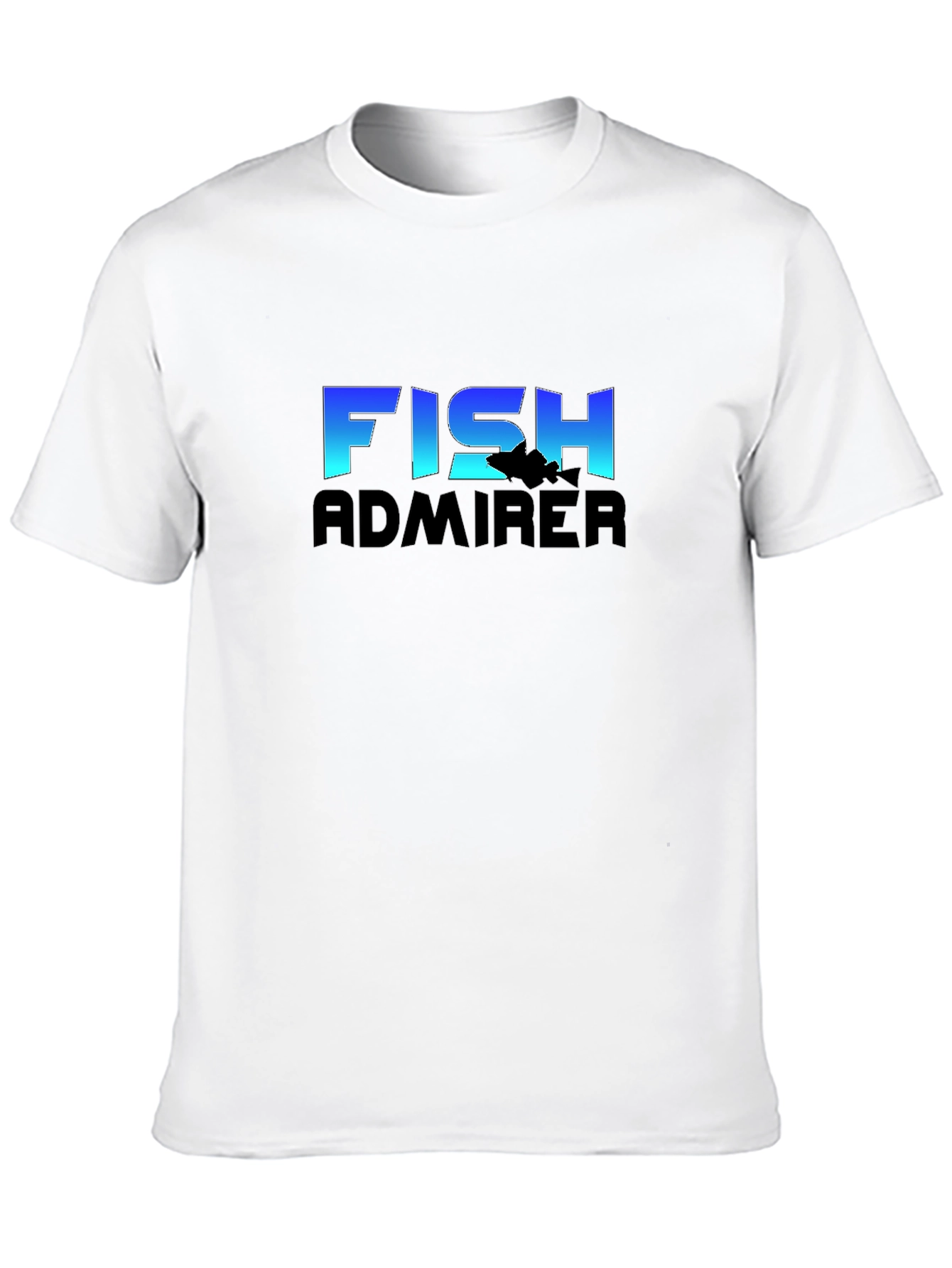 Fish Admirer Graphic Tee - Black Cotton Blend T-Shirt