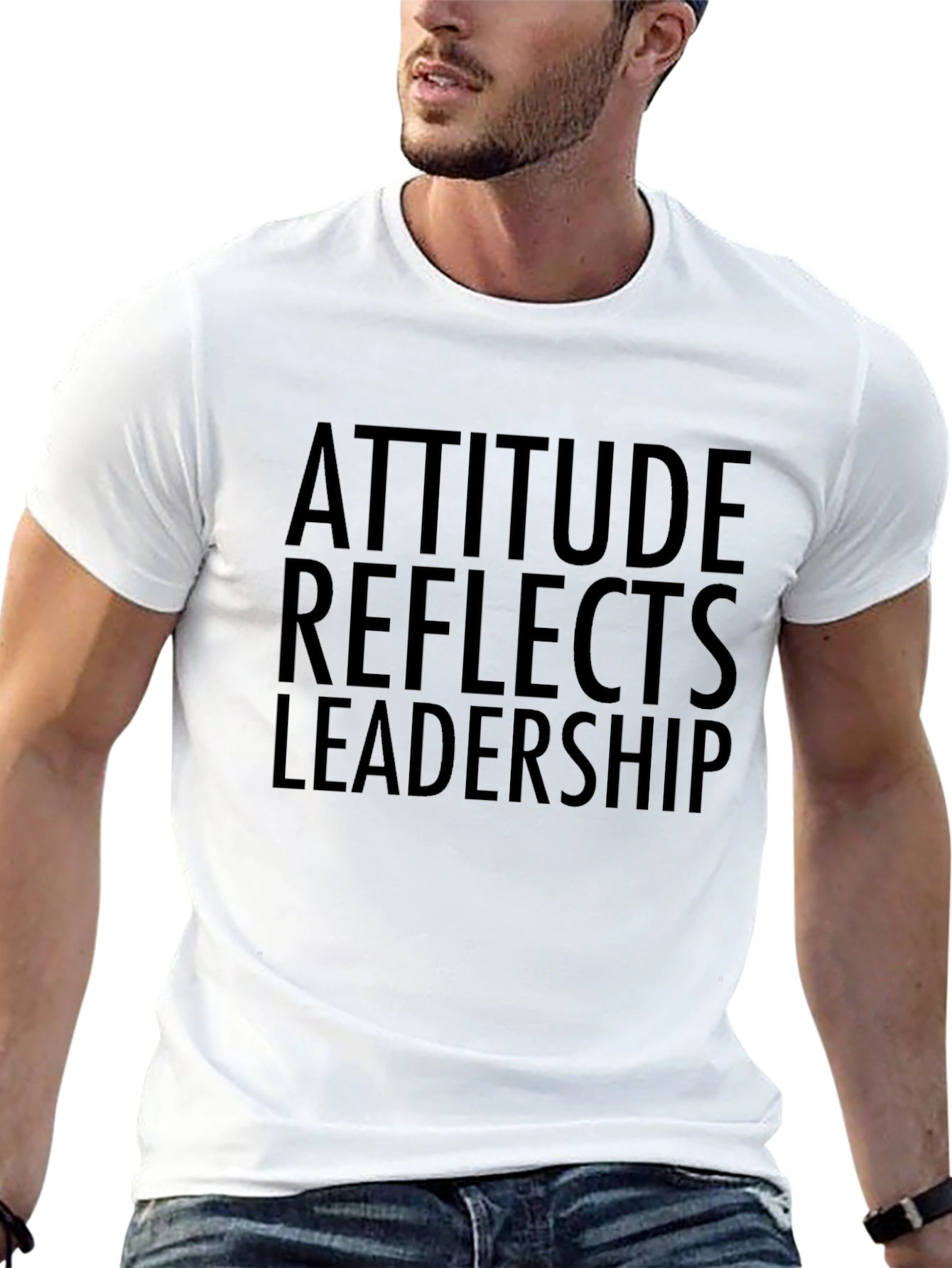Attitude Reflects Leadership Black Graphic Tee