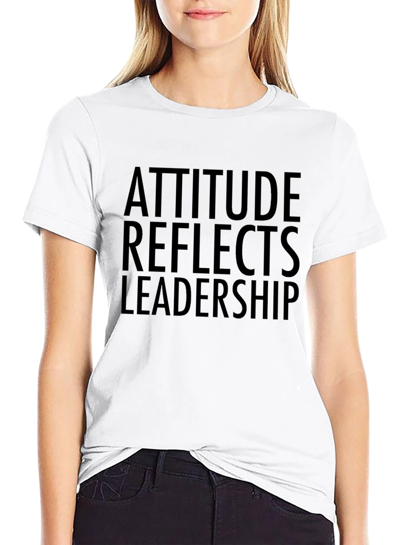 Attitude Reflects Leadership Black Graphic Tee