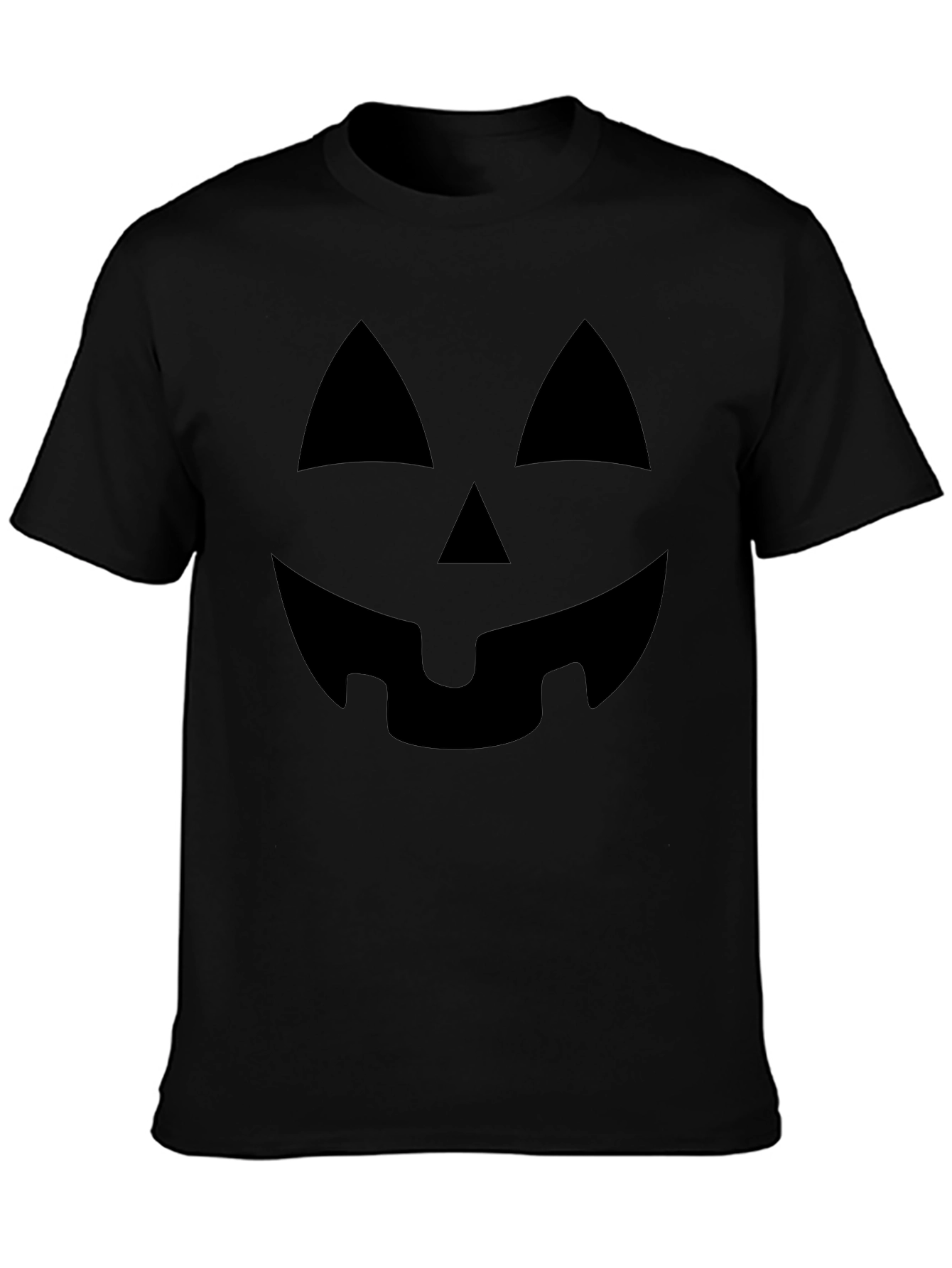 Halloween Pumpkin Face Black T-Shirt