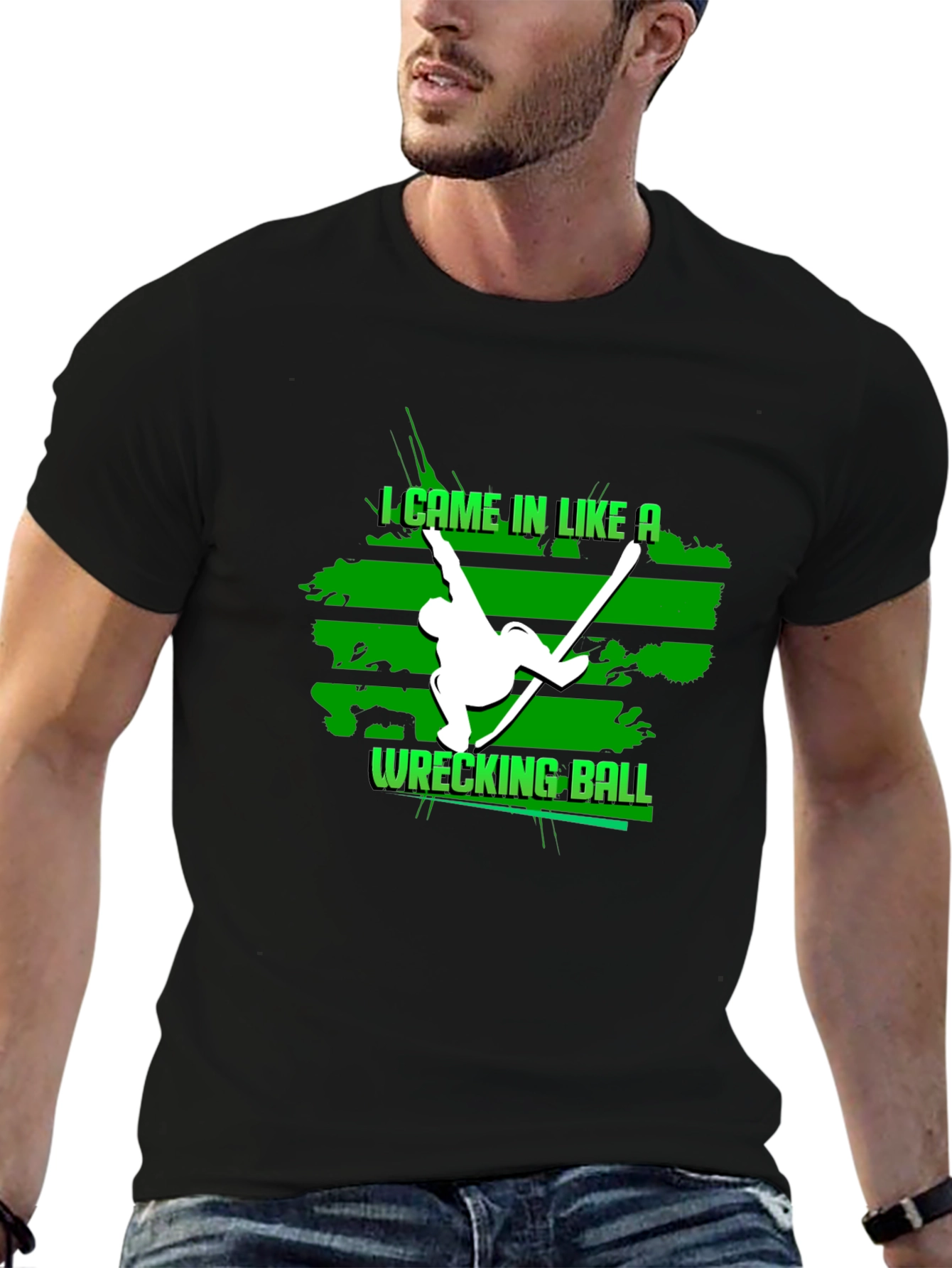 Wrecking Ball Graphic Tee - Novelty T-Shirt