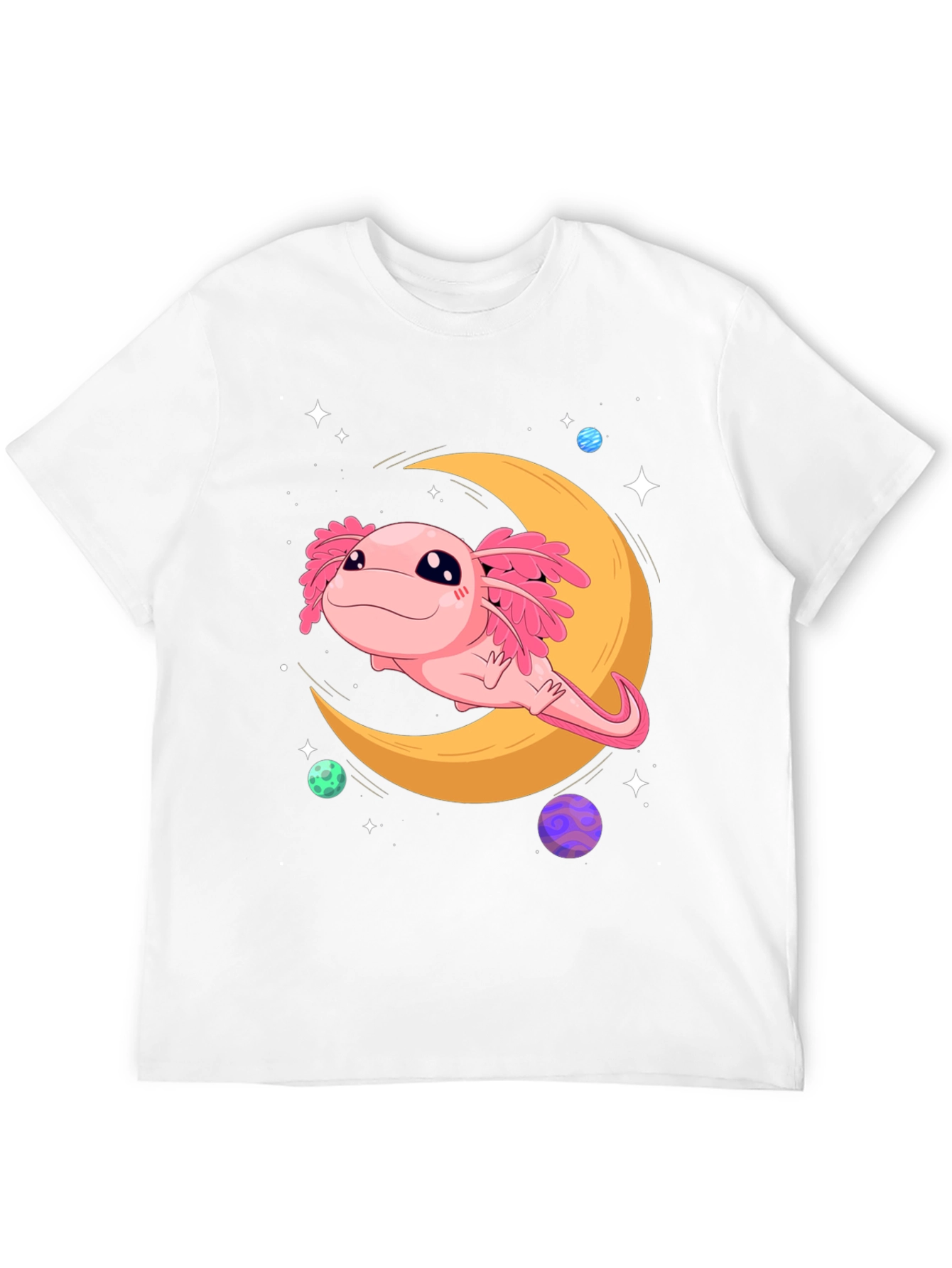 Axolotl Moon T-Shirt - Galaxy Dreams