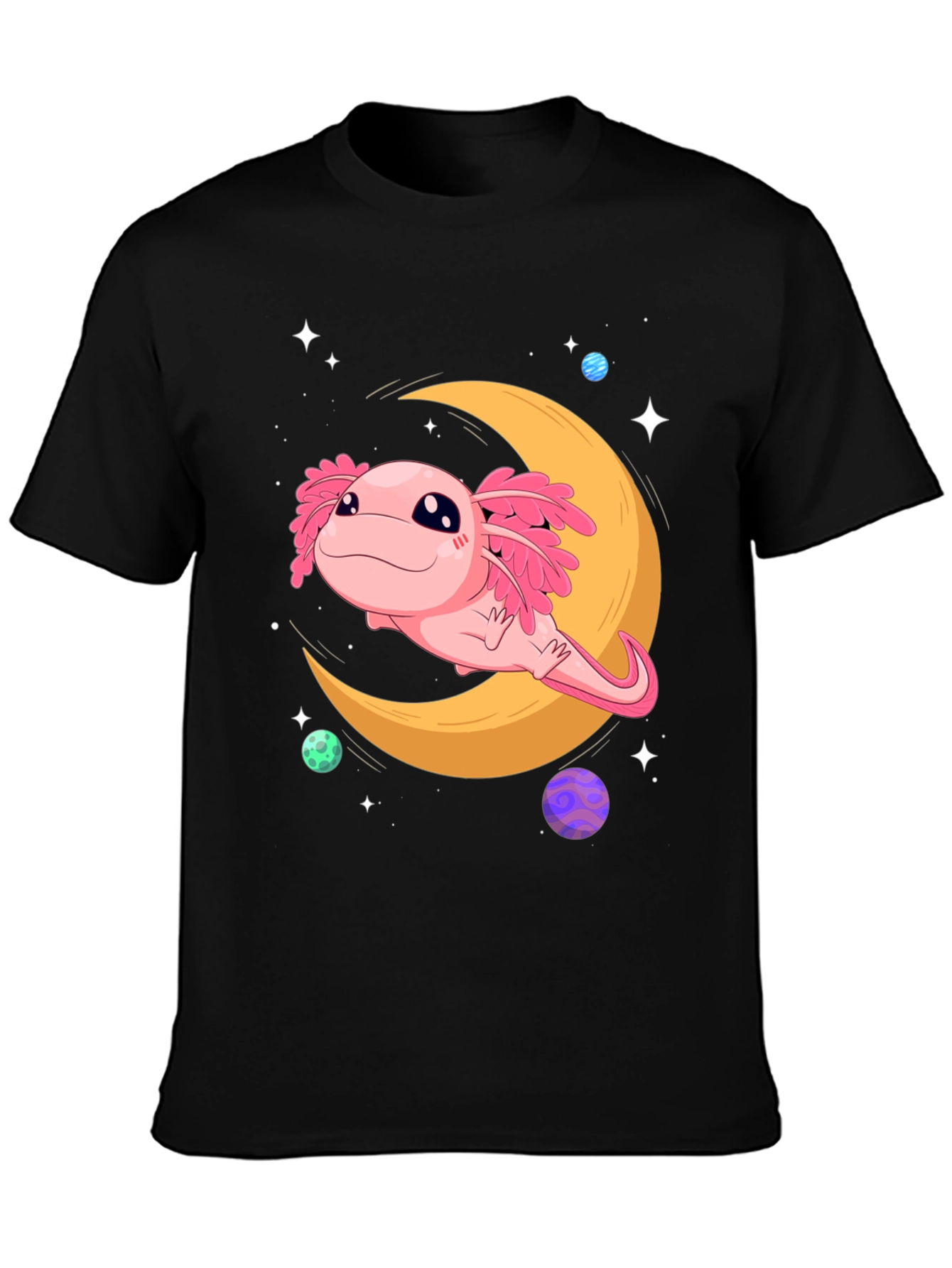 Axolotl Moon T-Shirt - Galaxy Dreams