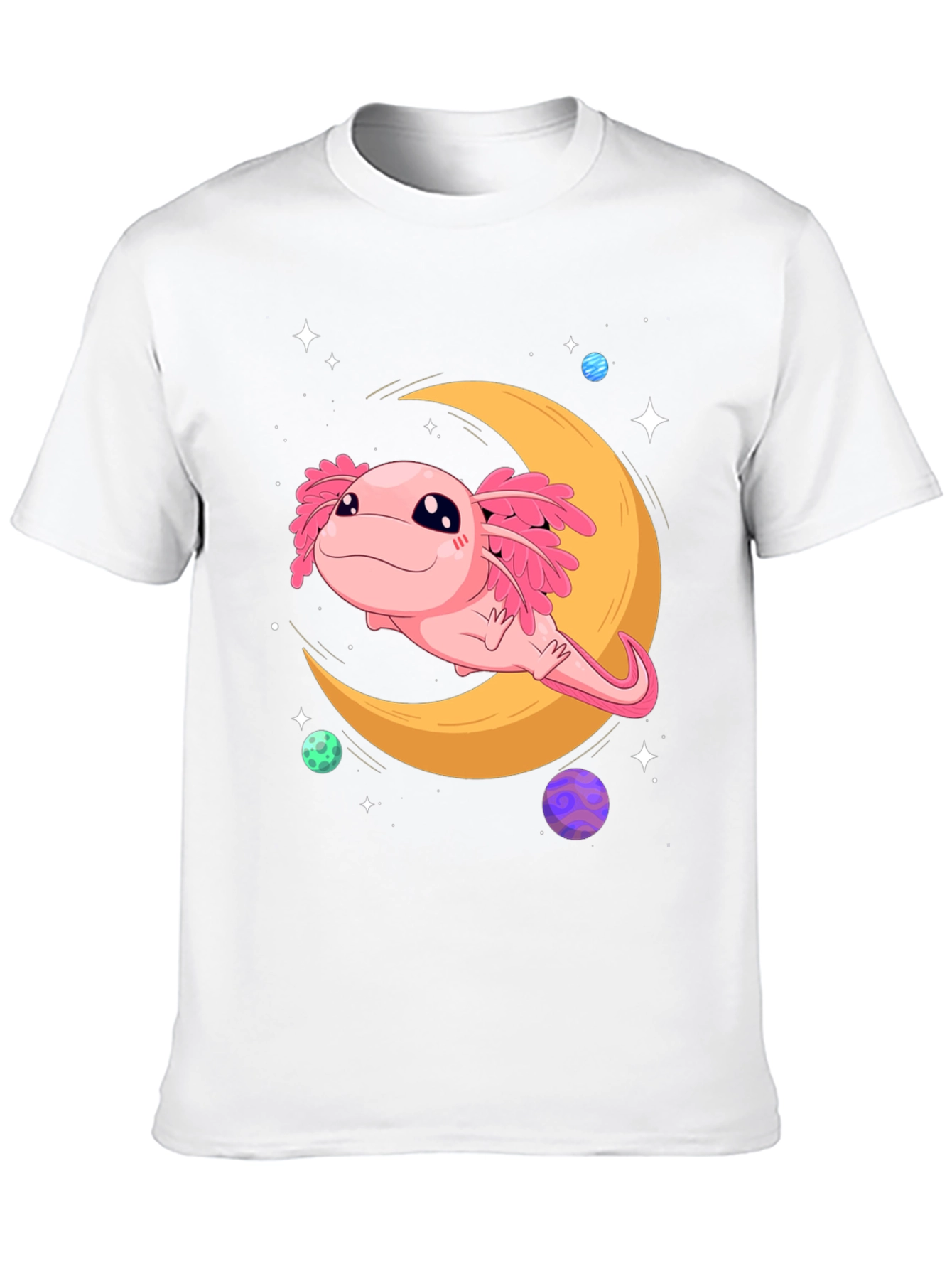 Axolotl Moon T-Shirt - Galaxy Dreams