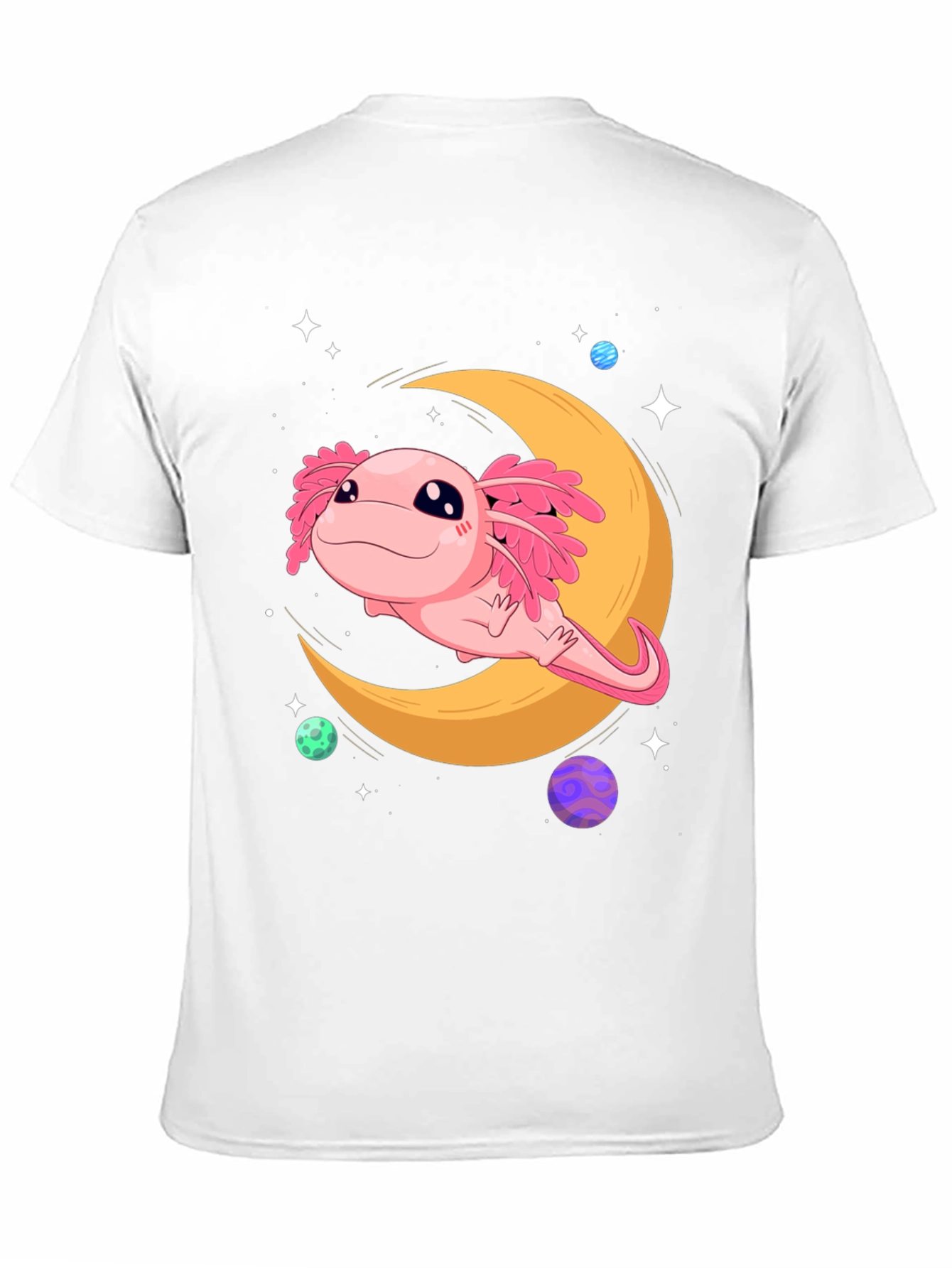 Axolotl Moon T-Shirt - Galaxy Dreams