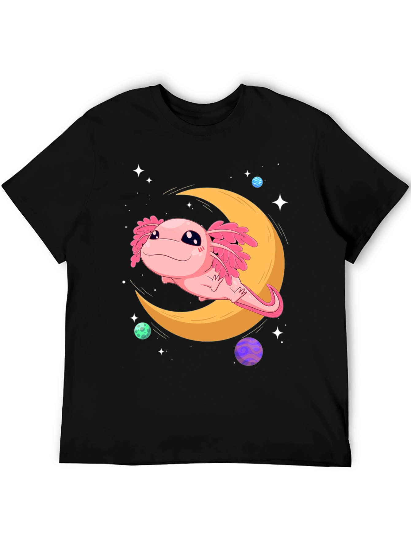 Axolotl Moon T-Shirt - Galaxy Dreams