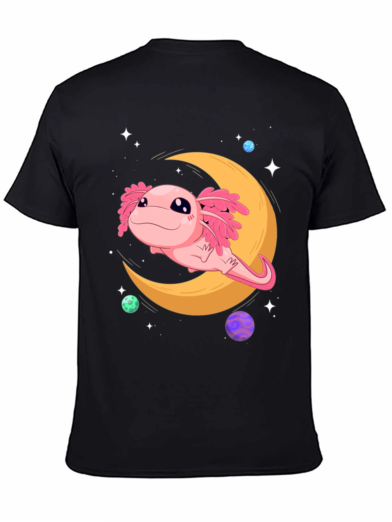 Axolotl Moon T-Shirt - Galaxy Dreams