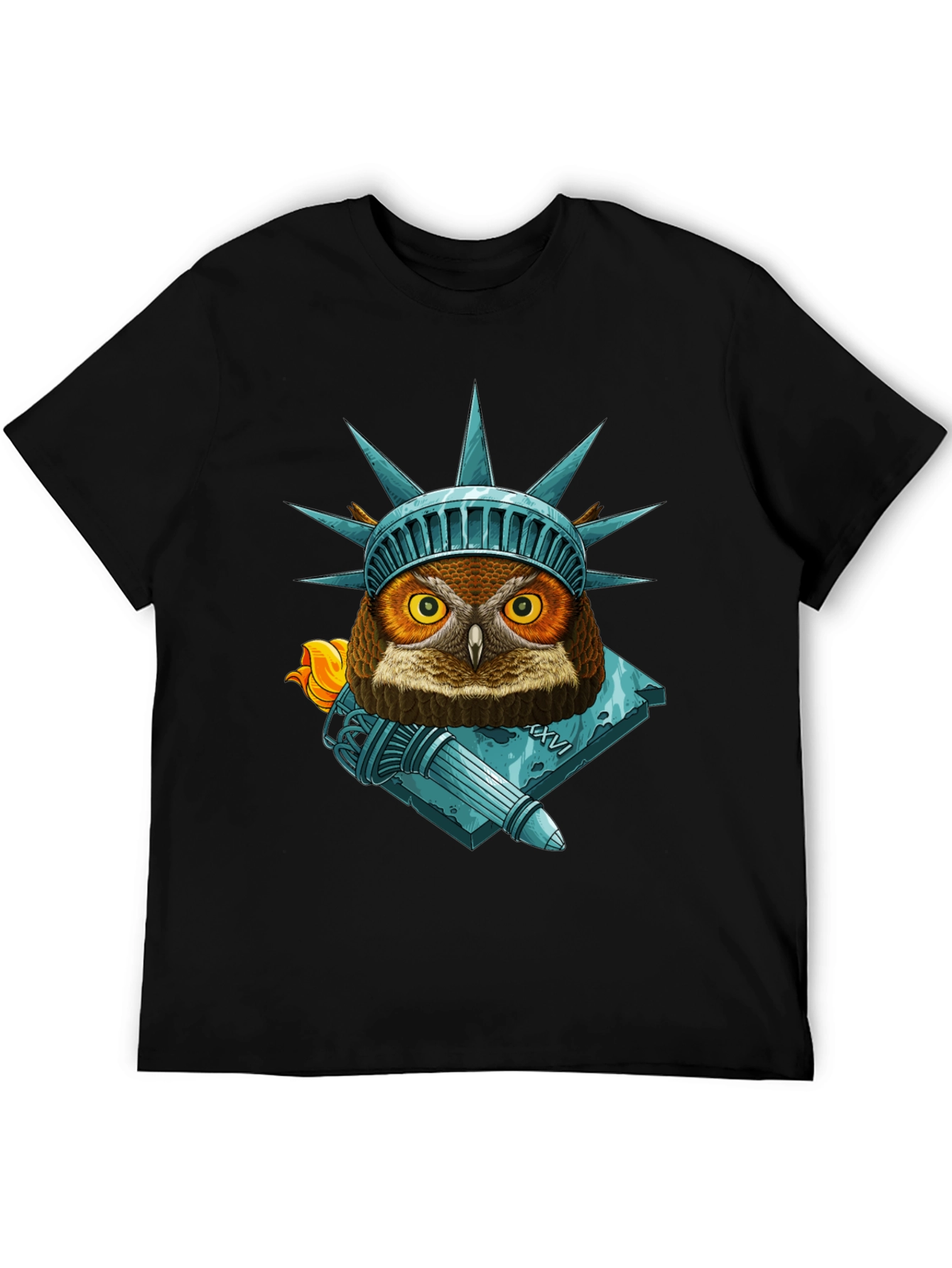 Liberty Owl Graphic Tee - Patriotic Bird Design