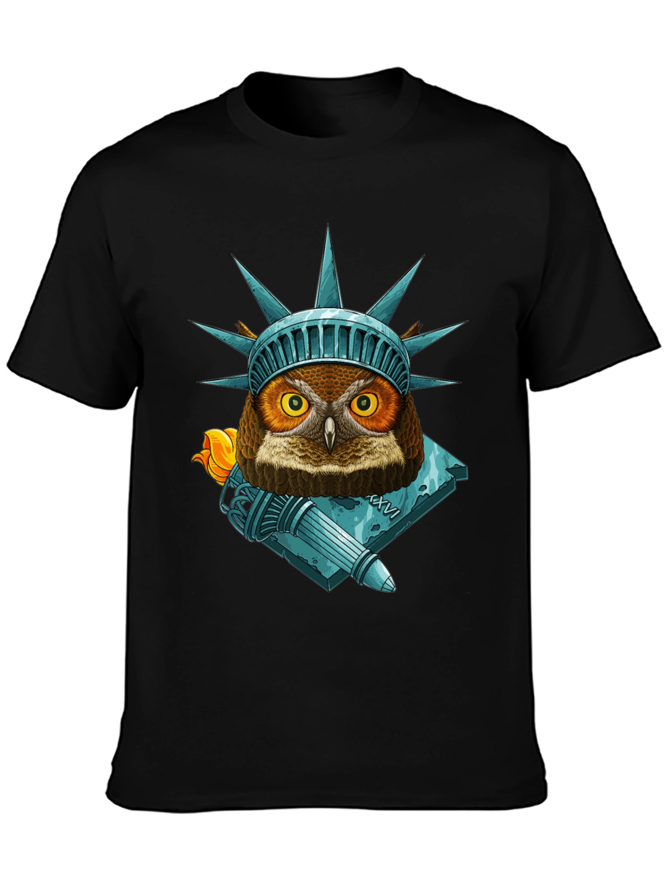 Liberty Owl Graphic Tee - Patriotic Bird Design