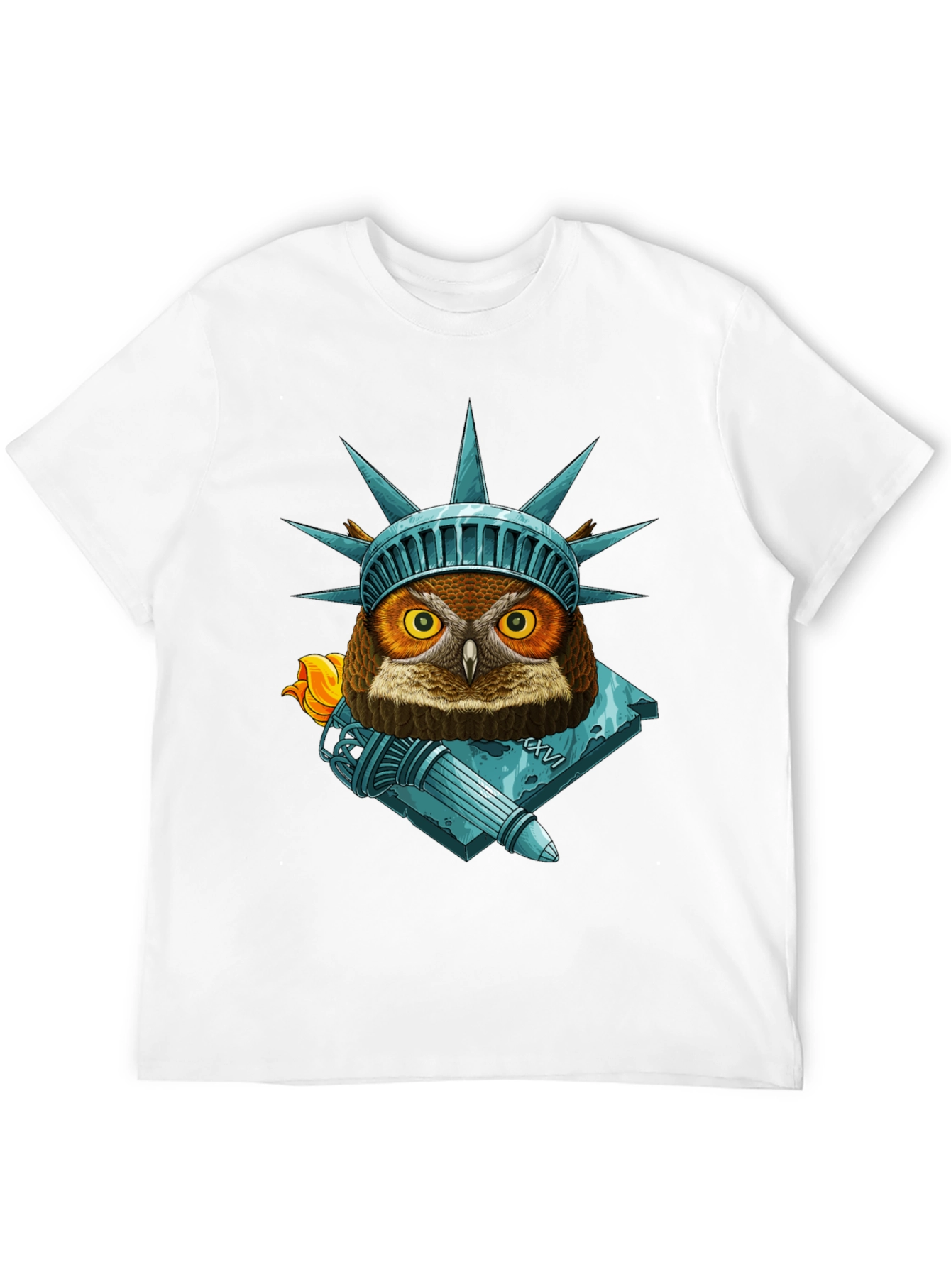 Liberty Owl Graphic Tee - Patriotic Bird Design