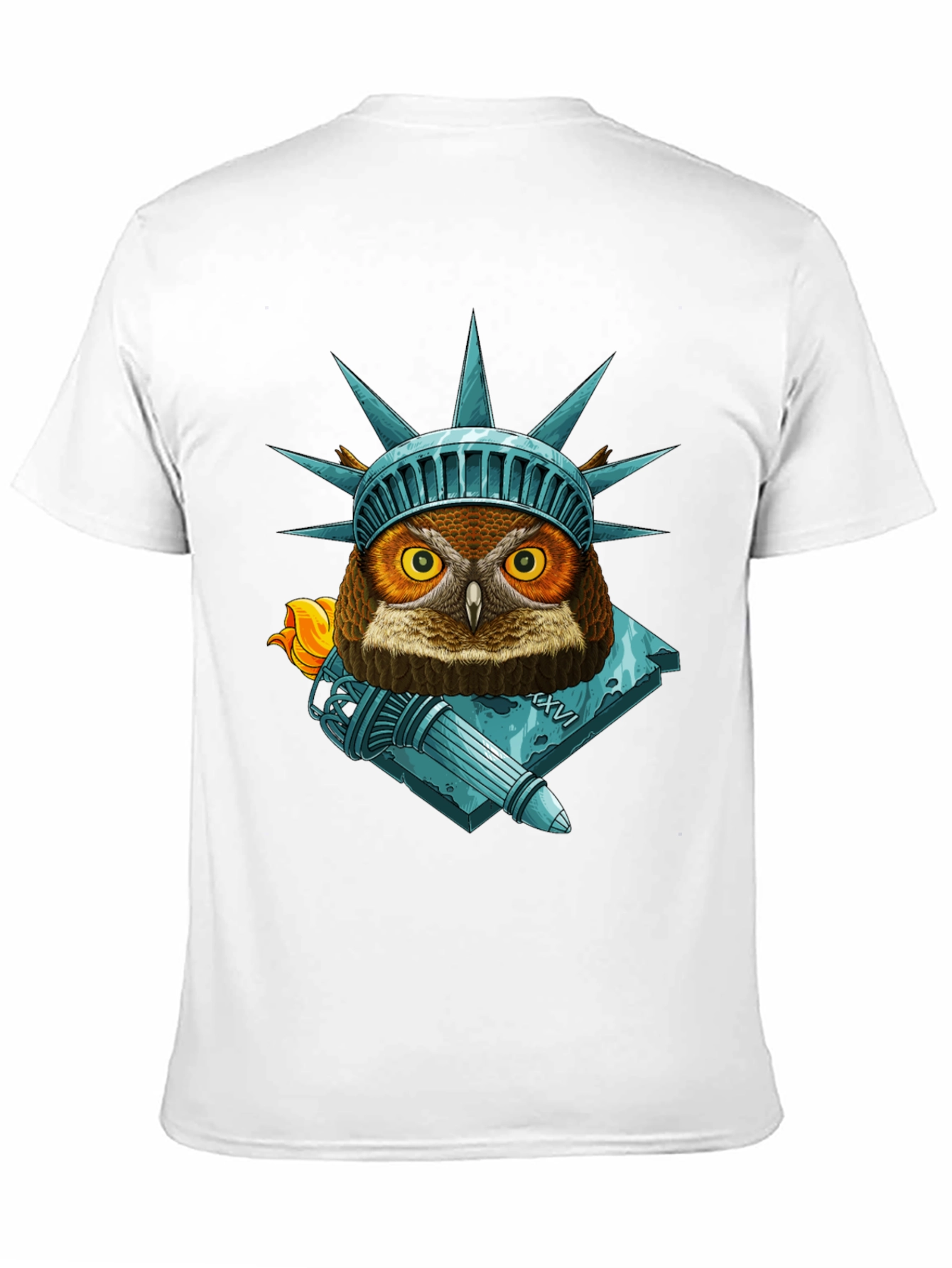 Liberty Owl Graphic Tee - Patriotic Bird Design