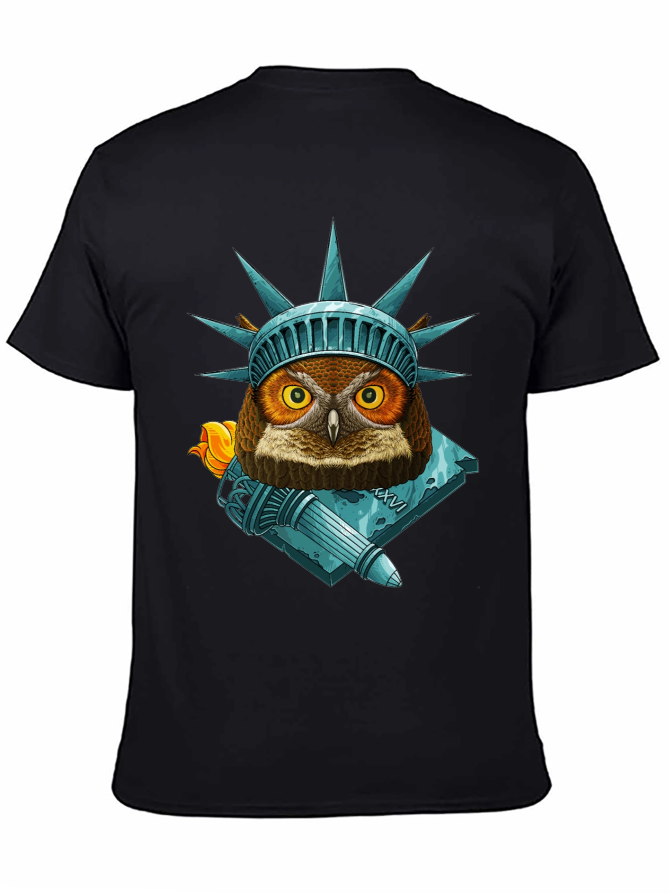 Liberty Owl Graphic Tee - Patriotic Bird Design