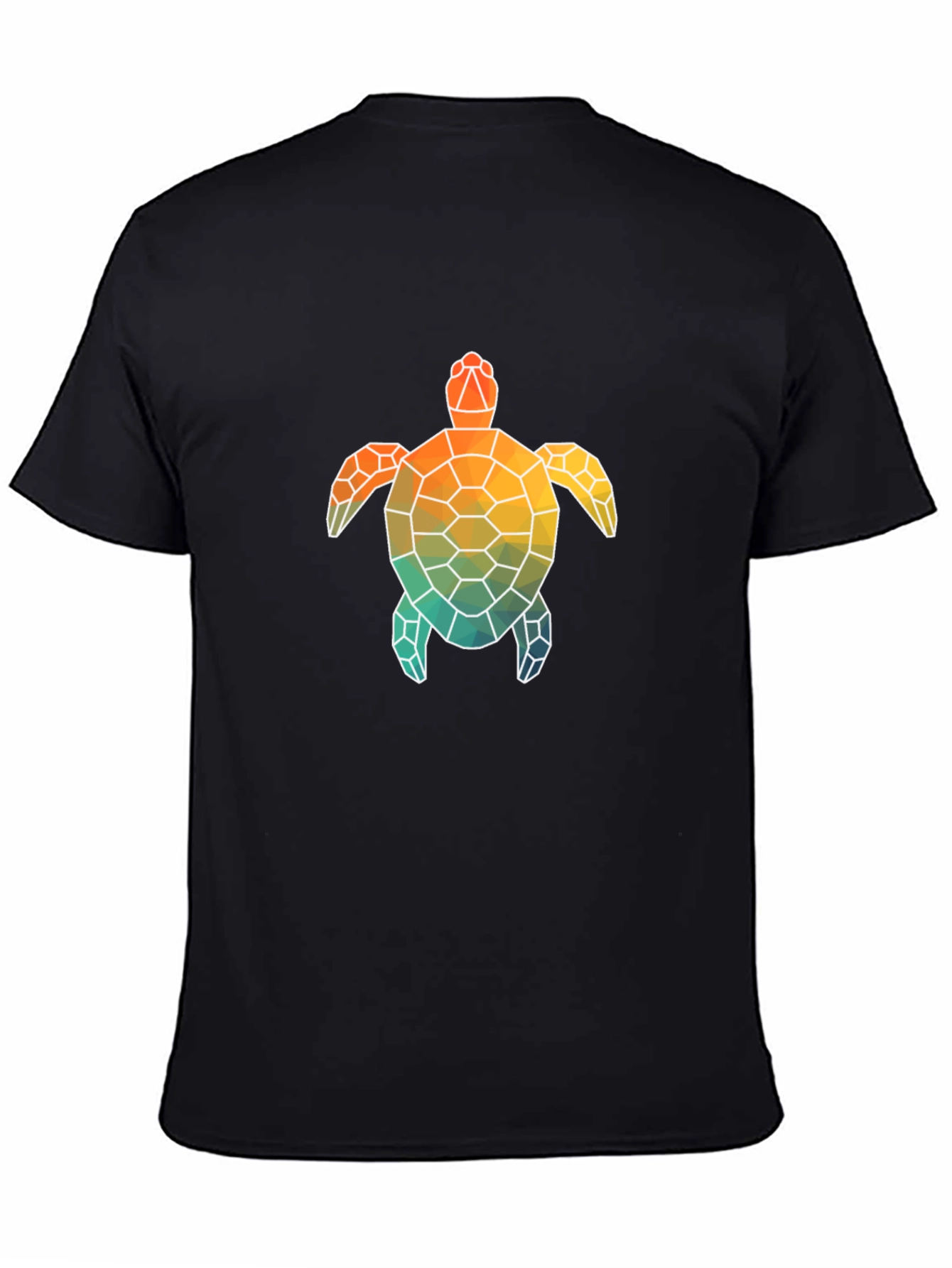 Geometric Turtle Graphic Tee - Black