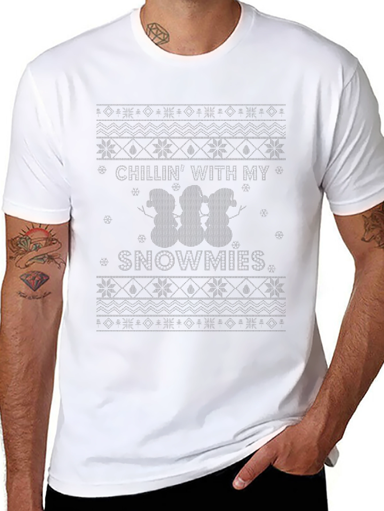 Chillin With My Snowmies Black Holiday T-Shirt