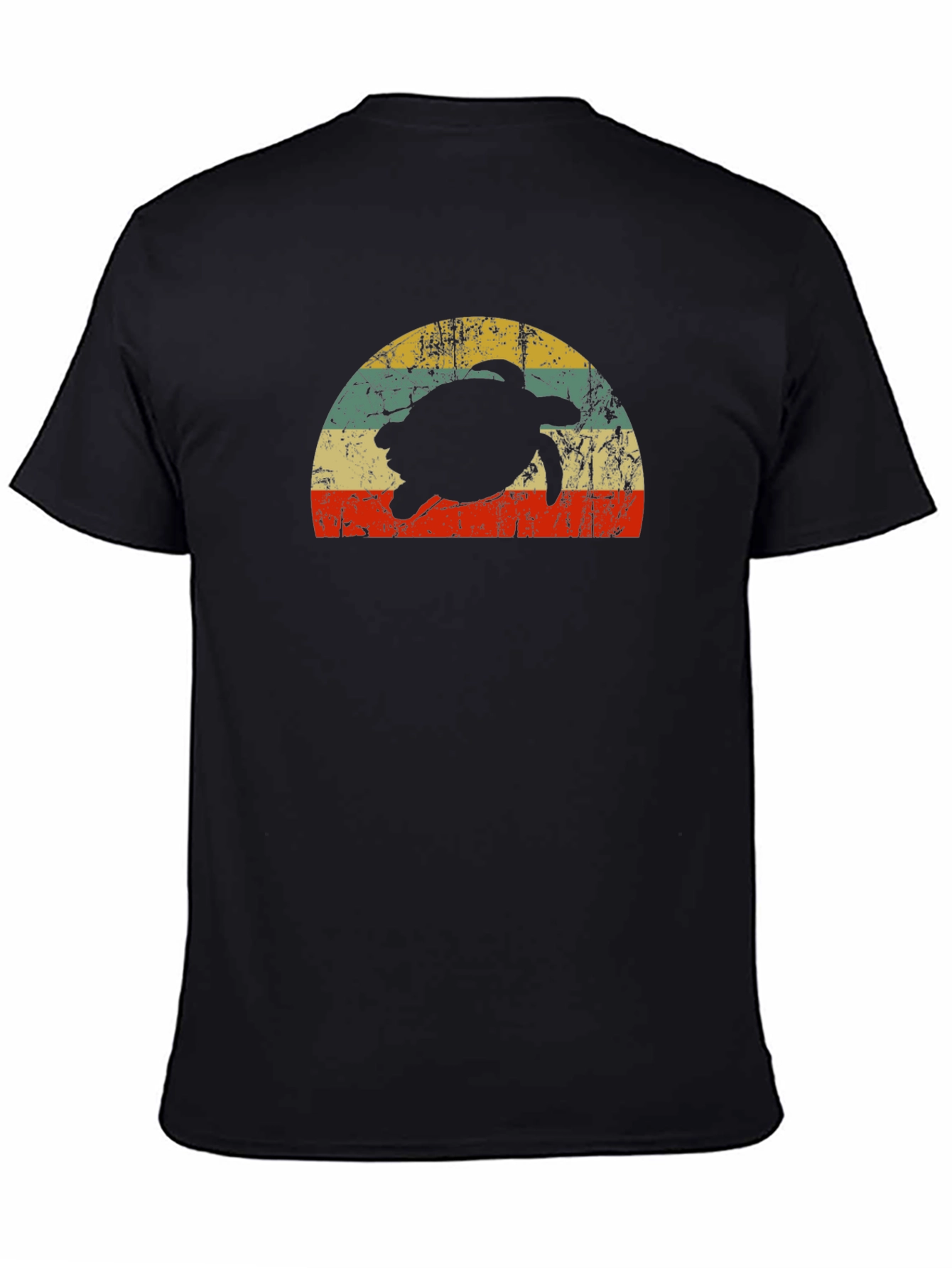 Retro Turtle Sunset T-Shirt - Black