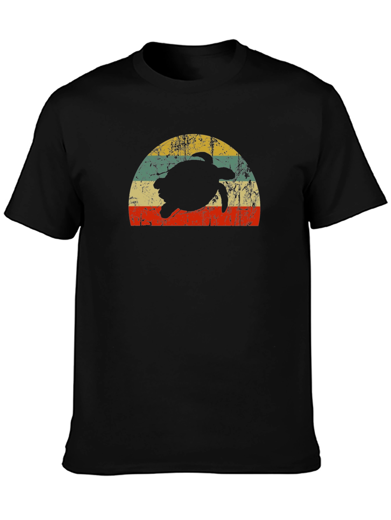 Retro Turtle Sunset T-Shirt - Black