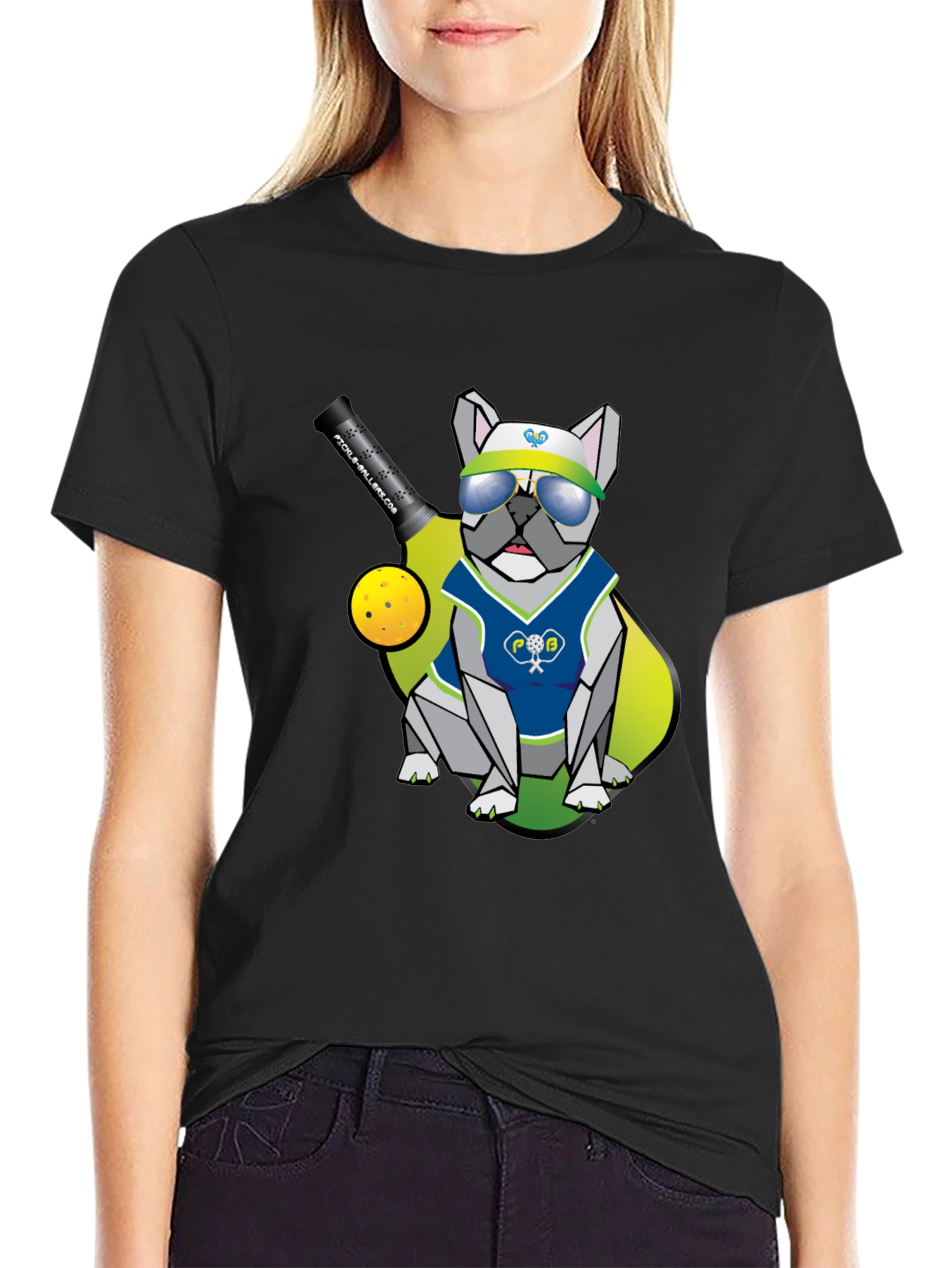 Pickleball Bulldog T-Shirt - Cool Doggy Design