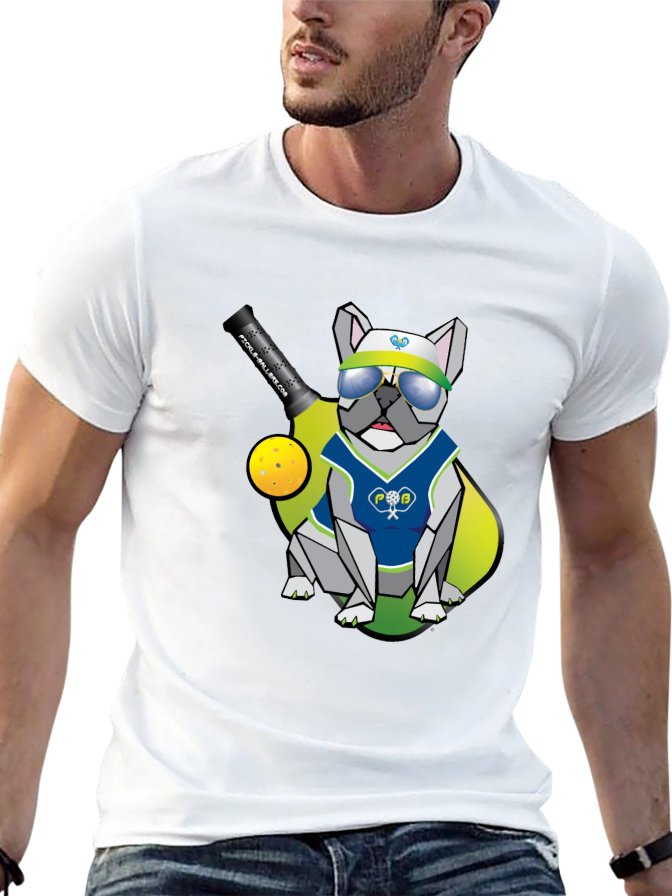 Pickleball Bulldog T-Shirt - Cool Doggy Design