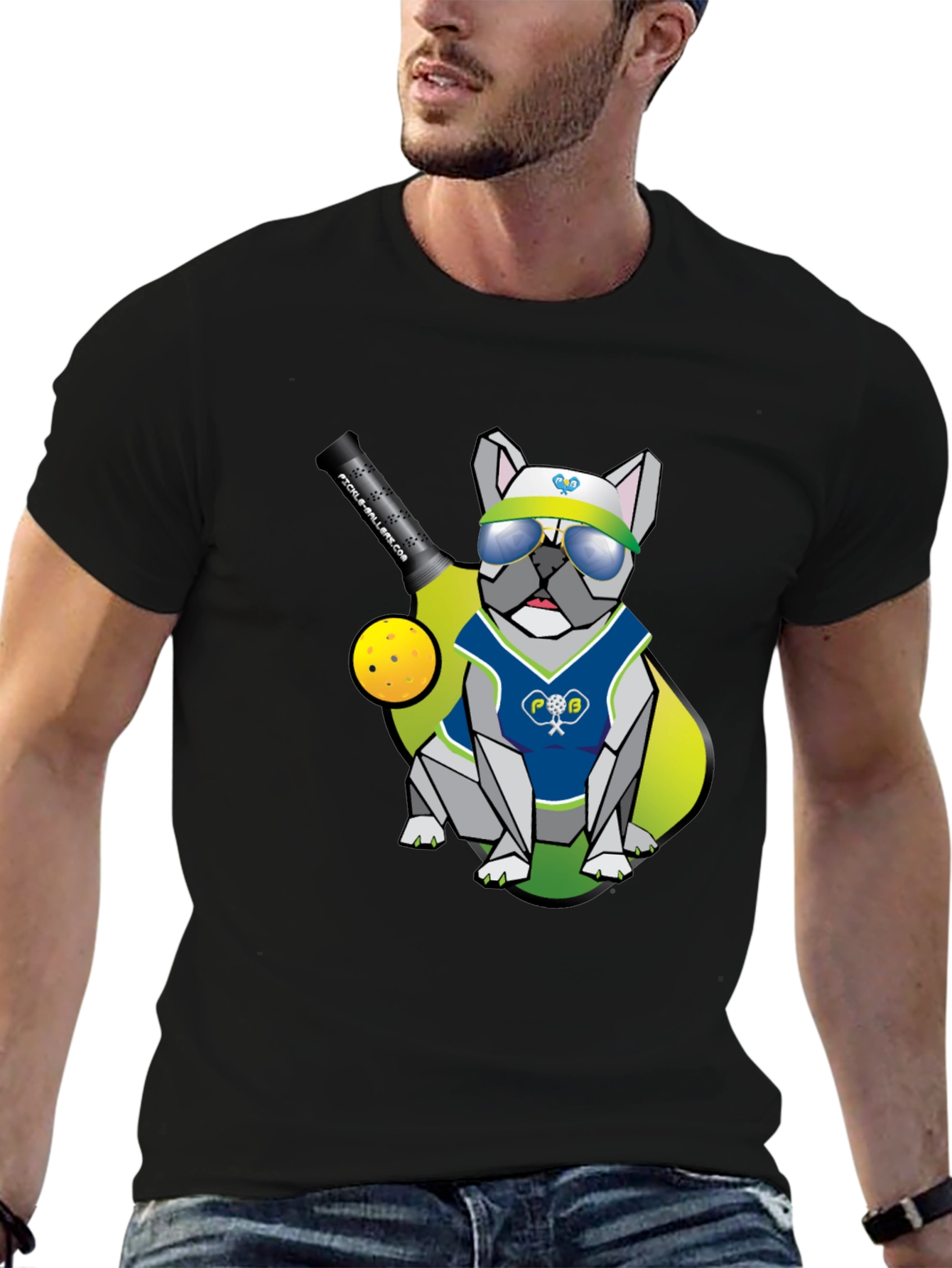 Pickleball Bulldog T-Shirt - Cool Doggy Design